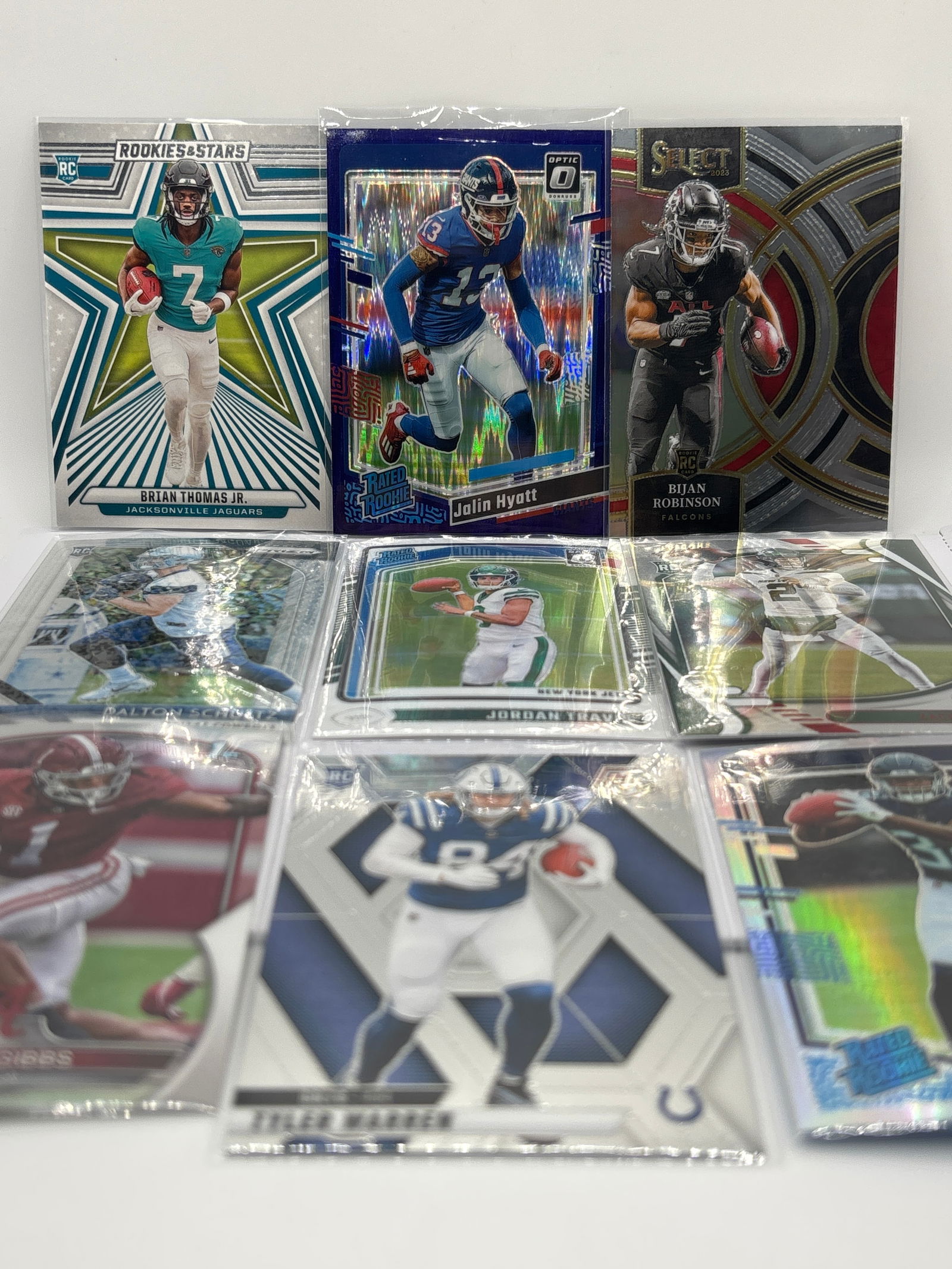 9 CARD NFL SUPERSTAR ROOKIE CARD LOT (1 of 4)