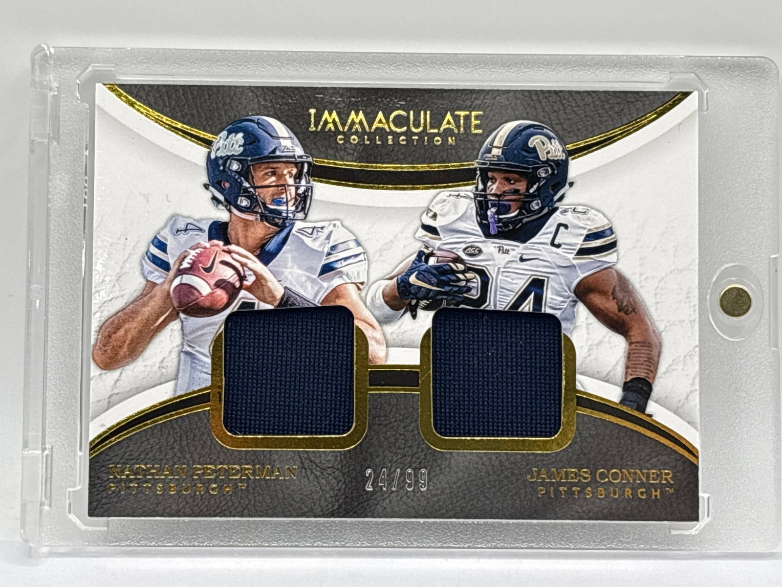 /99 2017 PANINI IMMACULATE COLLECTION COLLEGIATE JAMES CONNOR & NATHAN PETERMAN DOUBLE ROOKIE PATCH (1 of 3)