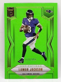 /999 2025 PANINI DONRUSS ELITE LAMAR JACKSON GREEN ASPIRATIONS