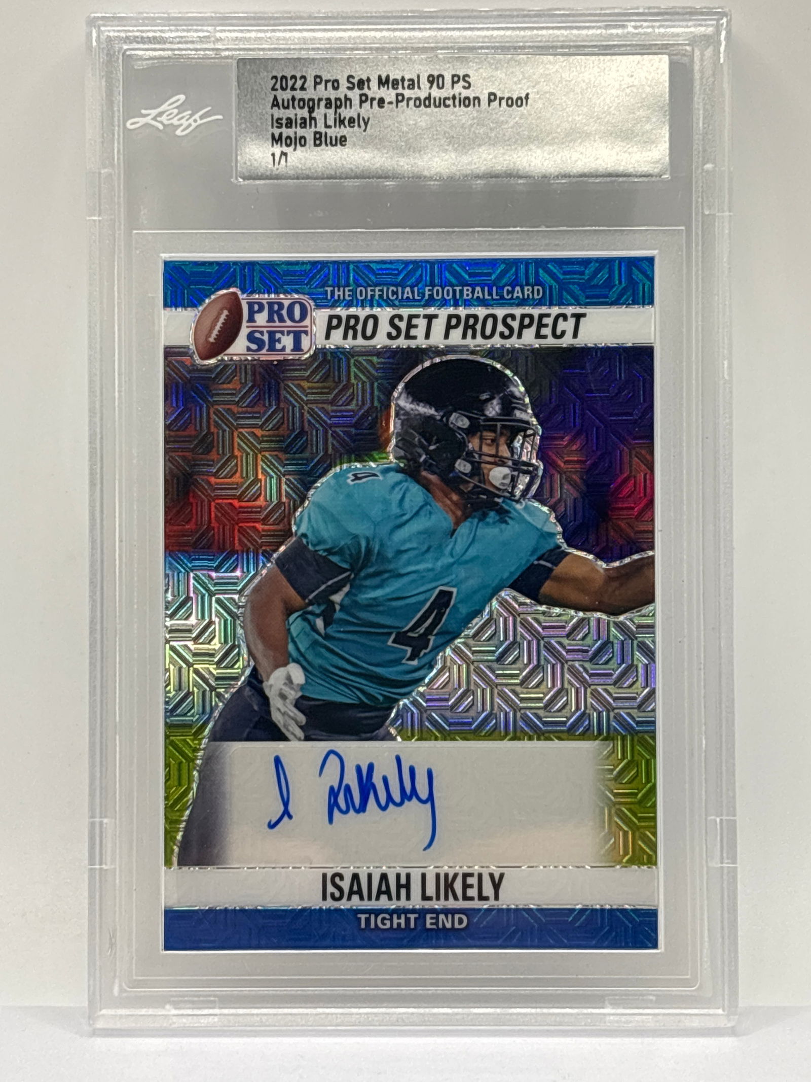 1/1 2022 PRO SET METAL ISAIAH LIKELY MOJO BLUE AUTOGRAPHED PRE-PRODUCTION PROOF ROOKIE CARD (1 of 3)