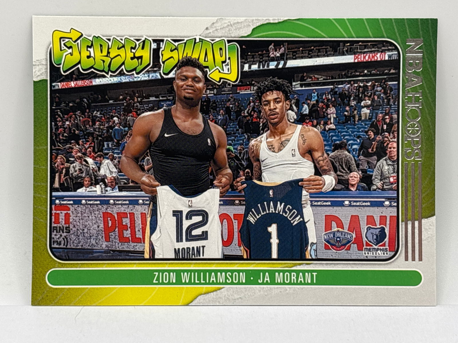 2020-21 PANINI NBA HOOPS JA MORANT & ZION WILLIAMSON JERSEY SWAP (1 of 2)