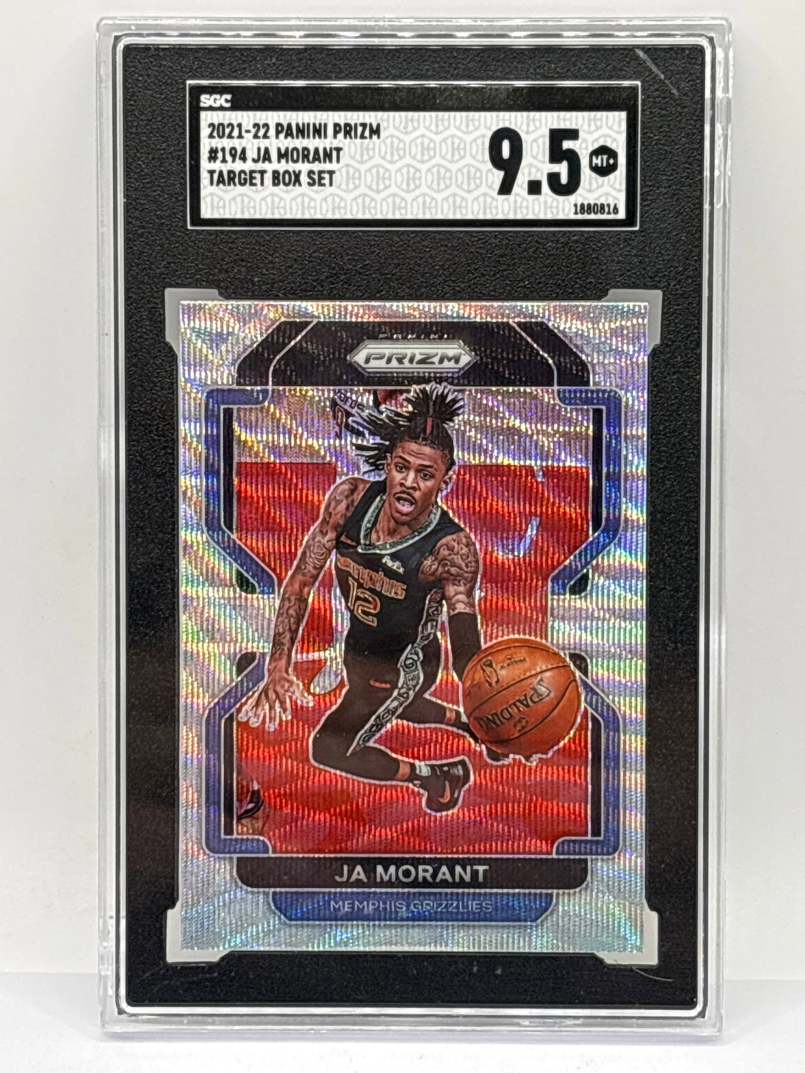 2021-22 PANINI PRIZM JA MORANT TARGET BOX SET SILVER WAVE PRIZM HOLO GRADED SGC MINT+ 9.5 (1 of 3)