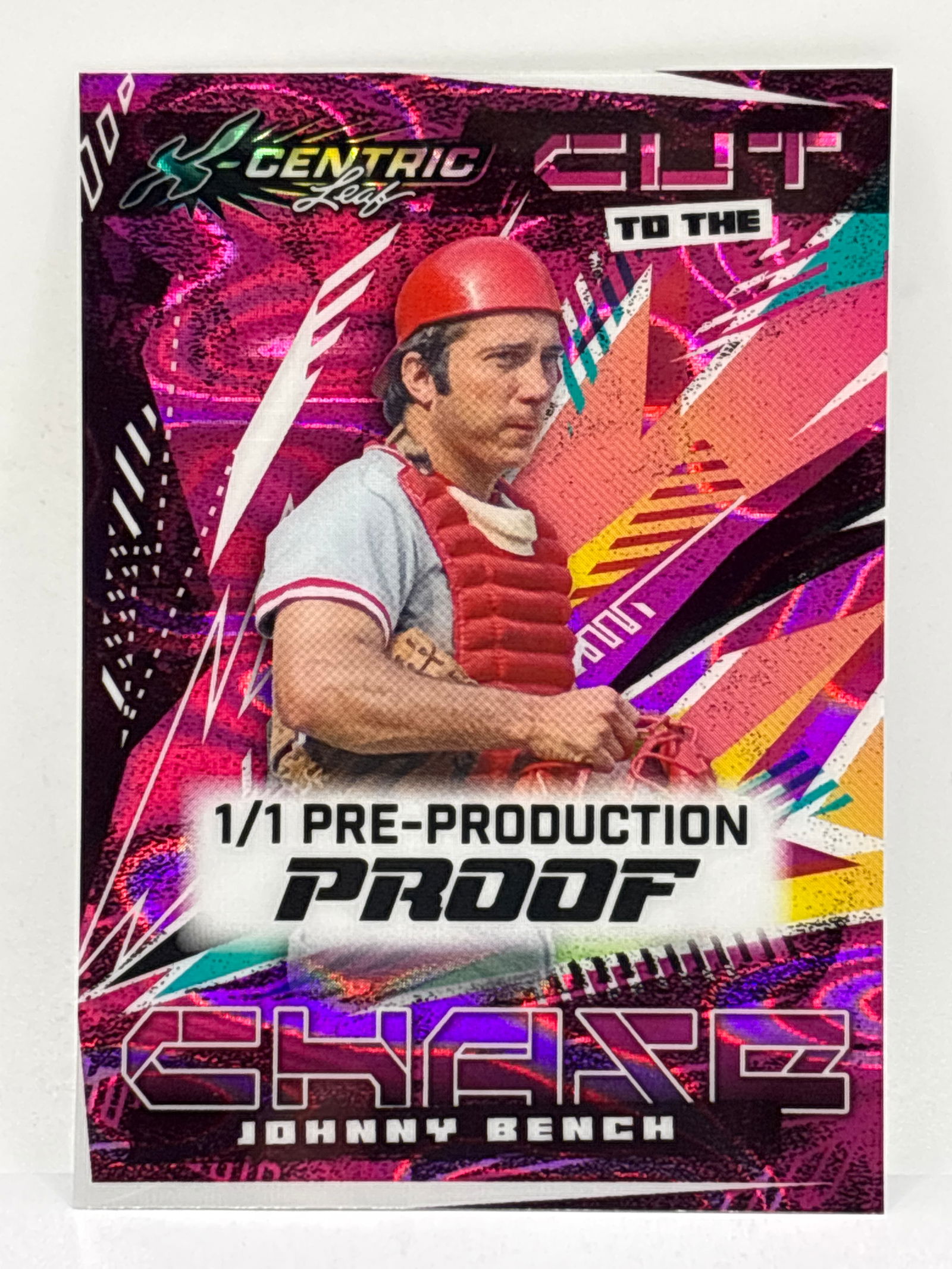 1/1 JOHNNY BENCH X-CENTRIC LEAF 1/1 PRE-PRODUCTION PROOF (1 of 3)