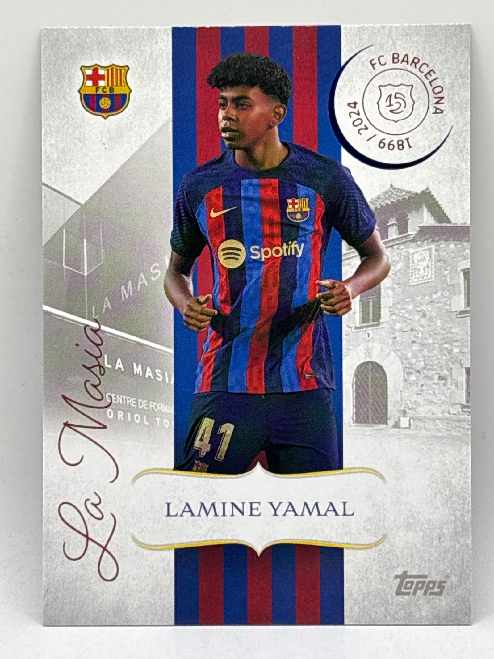 2025 FC BARCELONA LAMINE YAMAL LA MASIA FOUNDATIONS 125TH ANNIVERSARY INSERT (1 of 2)