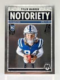 2025 PANINI MOSAIC TYLER WARREN NOTORIETY ROOKIE CARD