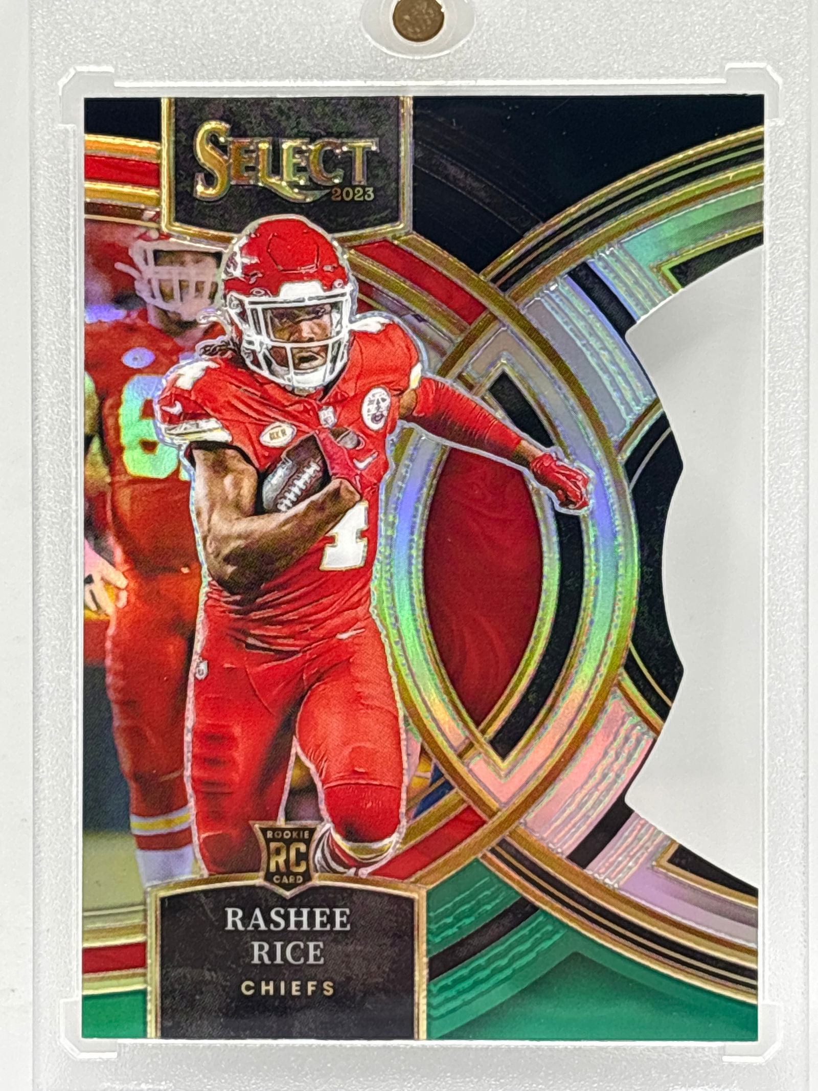 2023 PANINI SELECT RASHEE RICE PREMIER PRIZM HOLO DIE-CUT ROOKIE CARD (1 of 3)