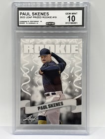 2023 LEAF PRIZED ROOKIE PAUL SKENES ROOKIE CARD GRADED CCG GEM MINT 10