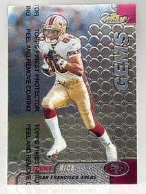1999 TOPPS FINEST JERRY RICE GEMS WITH PROTECTIVE COATING