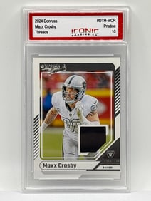 2024 PANINI DONRUSS MAXX CROSBY THREADS PATCH CARD GRADED PRISTINE 10