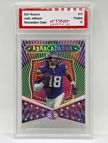 2024 PANINI ILLUSIONS JUSTIN JEFFERSON ABRACADABRA GREEN GRADED PRISTINE 10
