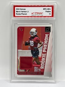 2024 PANINI DONRUSS MARVIN HARRISON JR ROOKIE PHENOM ROOKIE PATCH GRADED PRISTINE 10