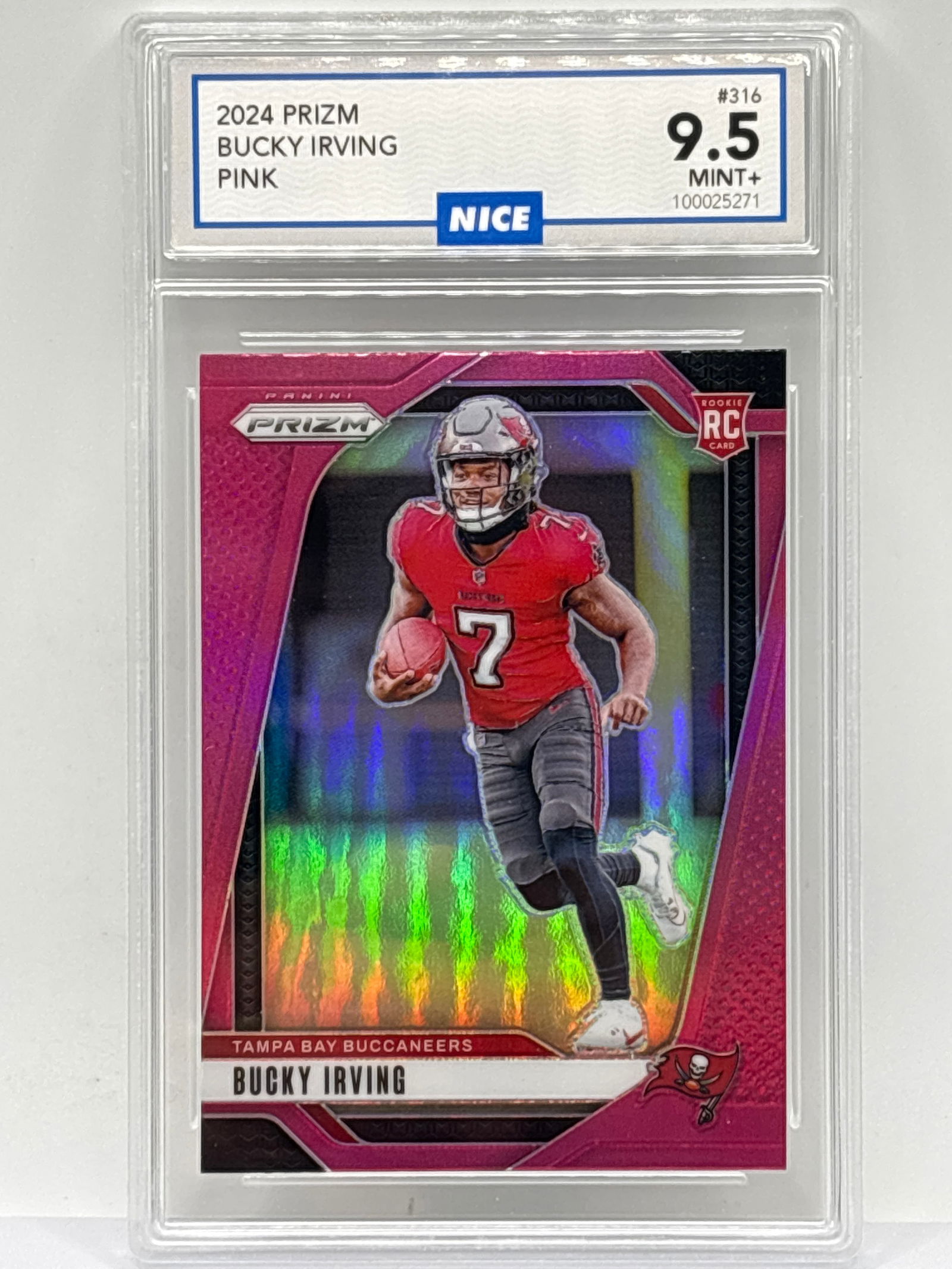 2024 PANINI PRIZM BUCKY IRVING PINK PRIZM HOLO ROOKIE CARD GRADED MINT+ 9.5 (1 of 3)