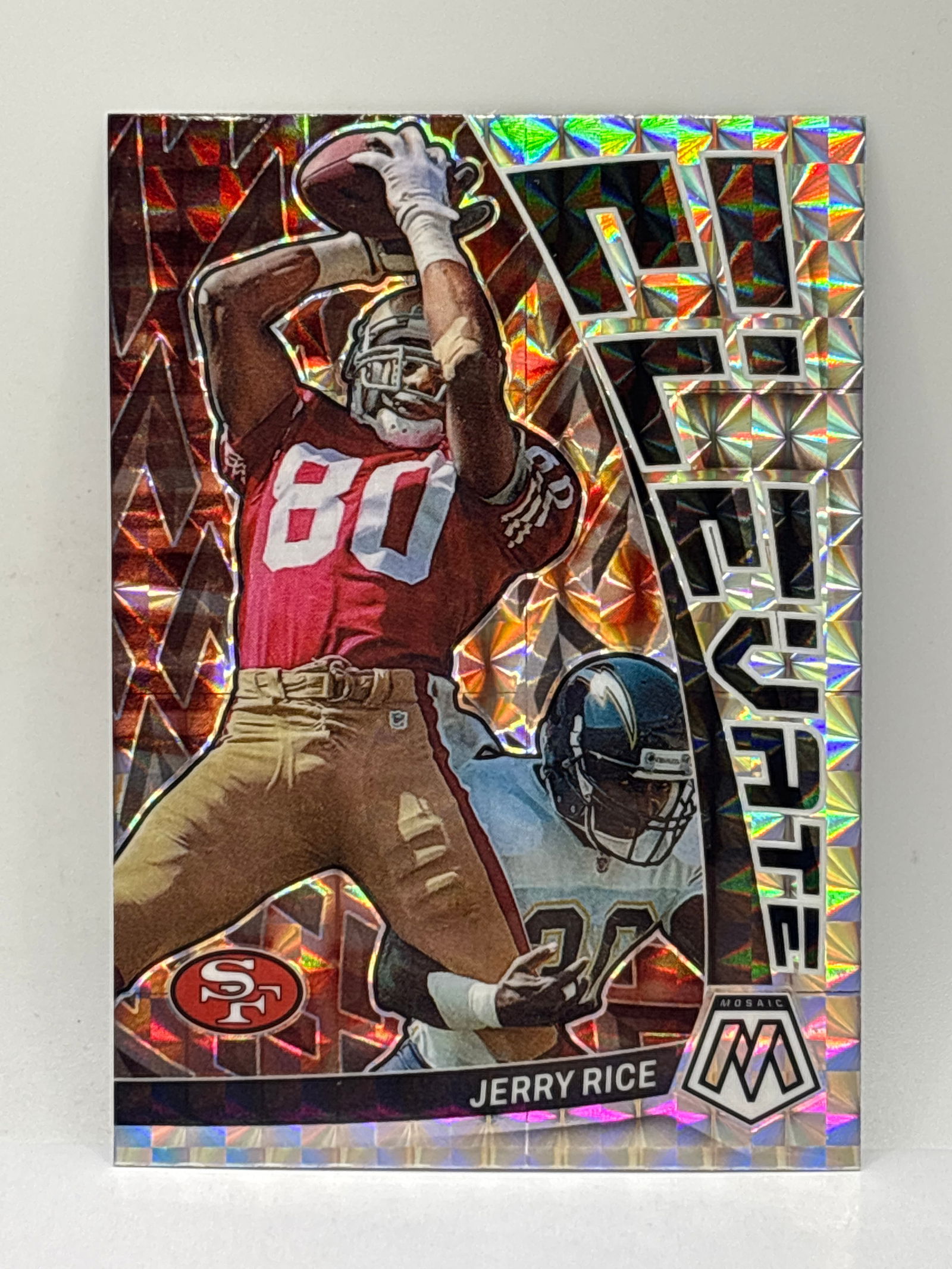 2023 PANINI MOSAIC JERRY RICE ELEVATE PRIZM HOLO INSERT (1 of 2)