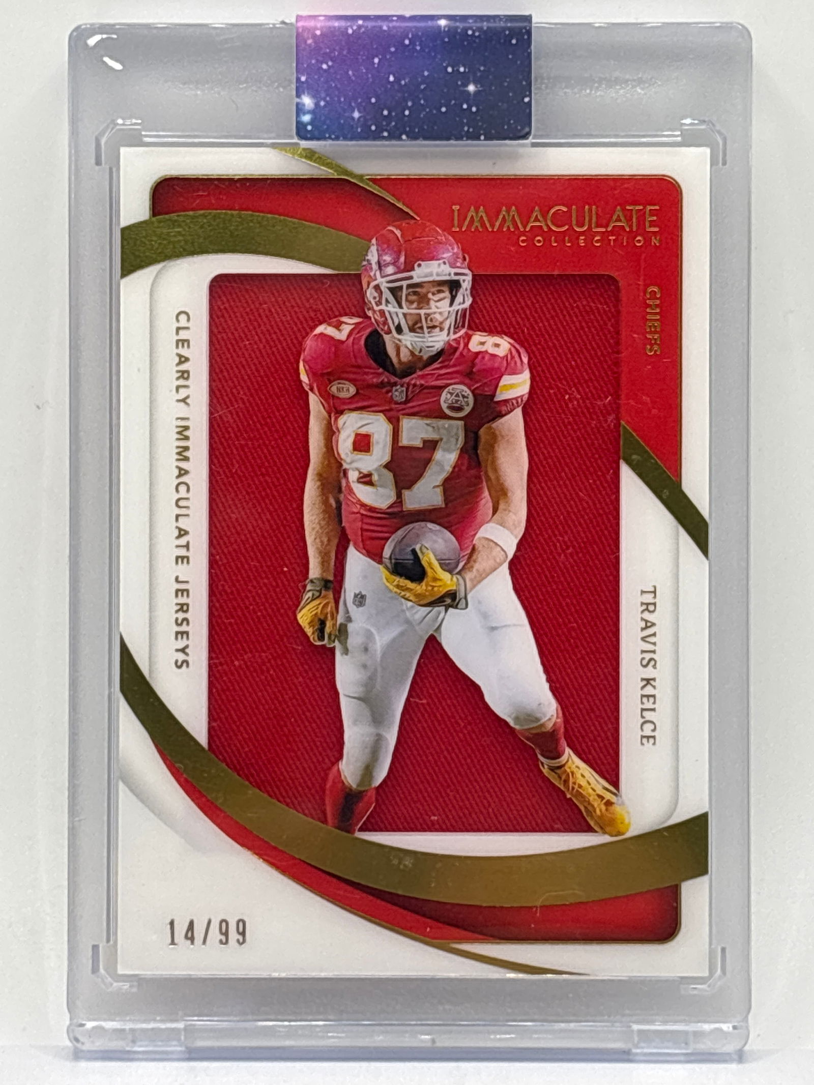 /99 2024 PANINI IMMACULATE COLLECTION CLEARLY IMMAC JERSEYS TRAVIS KELCE JUMBO PATCH (1 of 3)
