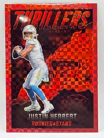 2022 PANINI ROOKIES & STARS JUSTIN HERBERT THRILLERS PRIZM HOLO INSERT