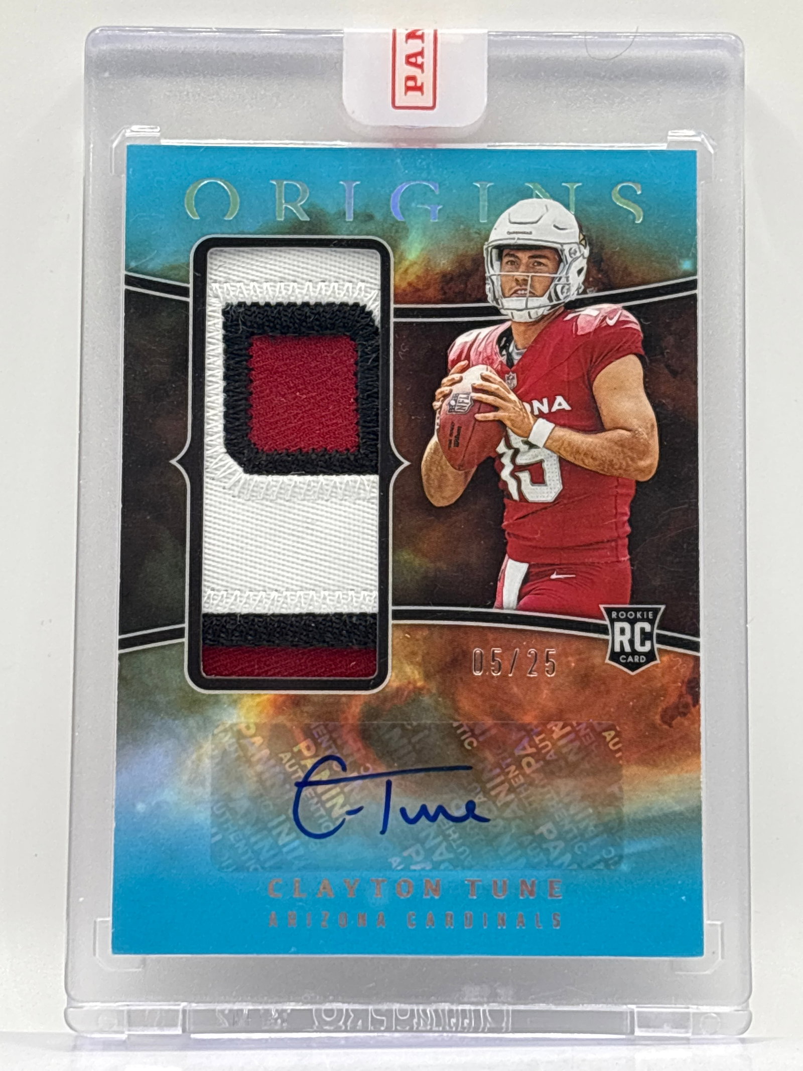/25 2023 PANINI ORIGINS ROOKIE JUMBO JERSEY AUTO’S CLAYTON TUNE RPA 3-COLOR NAME AUTO ROKIE PATCH (1 of 4)