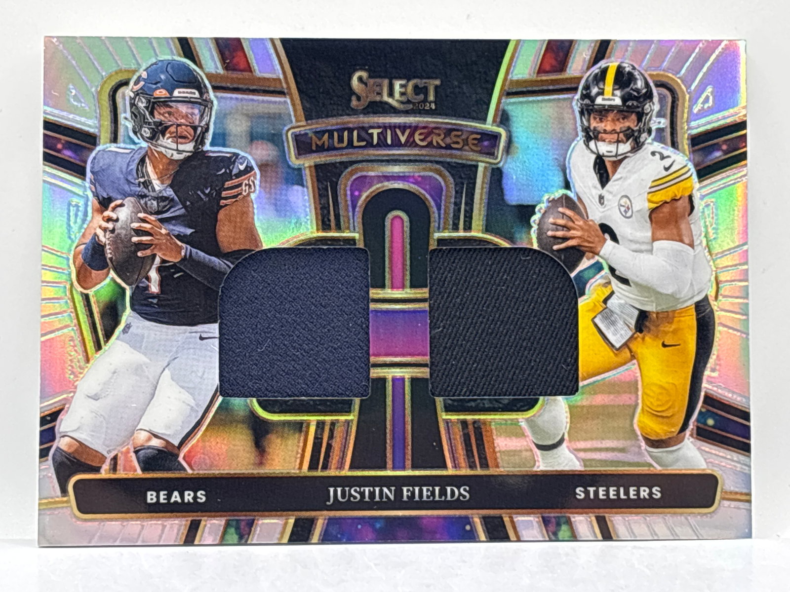 /149 2024 PANINI SELECT MULTIVERSE JUSTIN FIELDS DUAL PATCH PRIZM HOLO INSERT (1 of 3)
