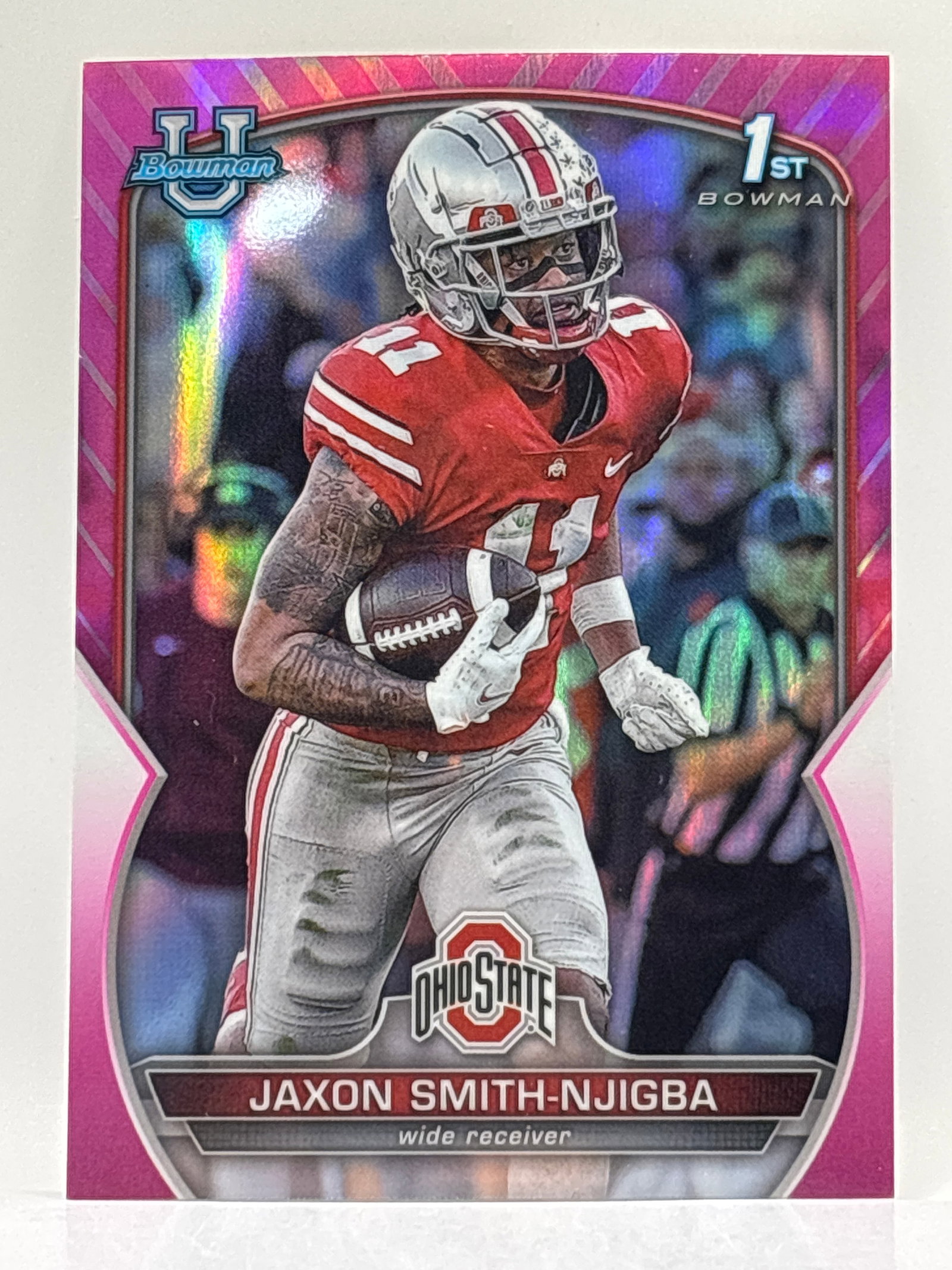 2022 BOWMAN UNIVERSITY JAXON SMITH-NJIGBA PINK 1ST BOWMAN ROOKIE CARD (1 of 3)