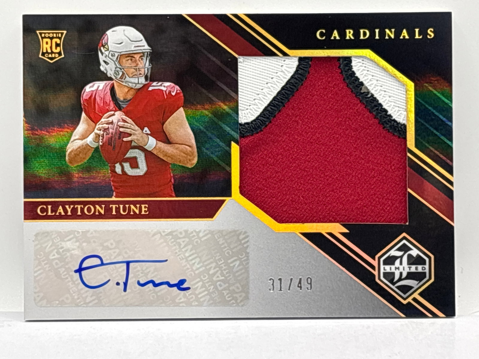 /49 2023 PANINI LIMITED LAYTON TUNE RPA 3-COLOR PATCH AUTOGRAPHED ROOKIE CARD (1 of 3)