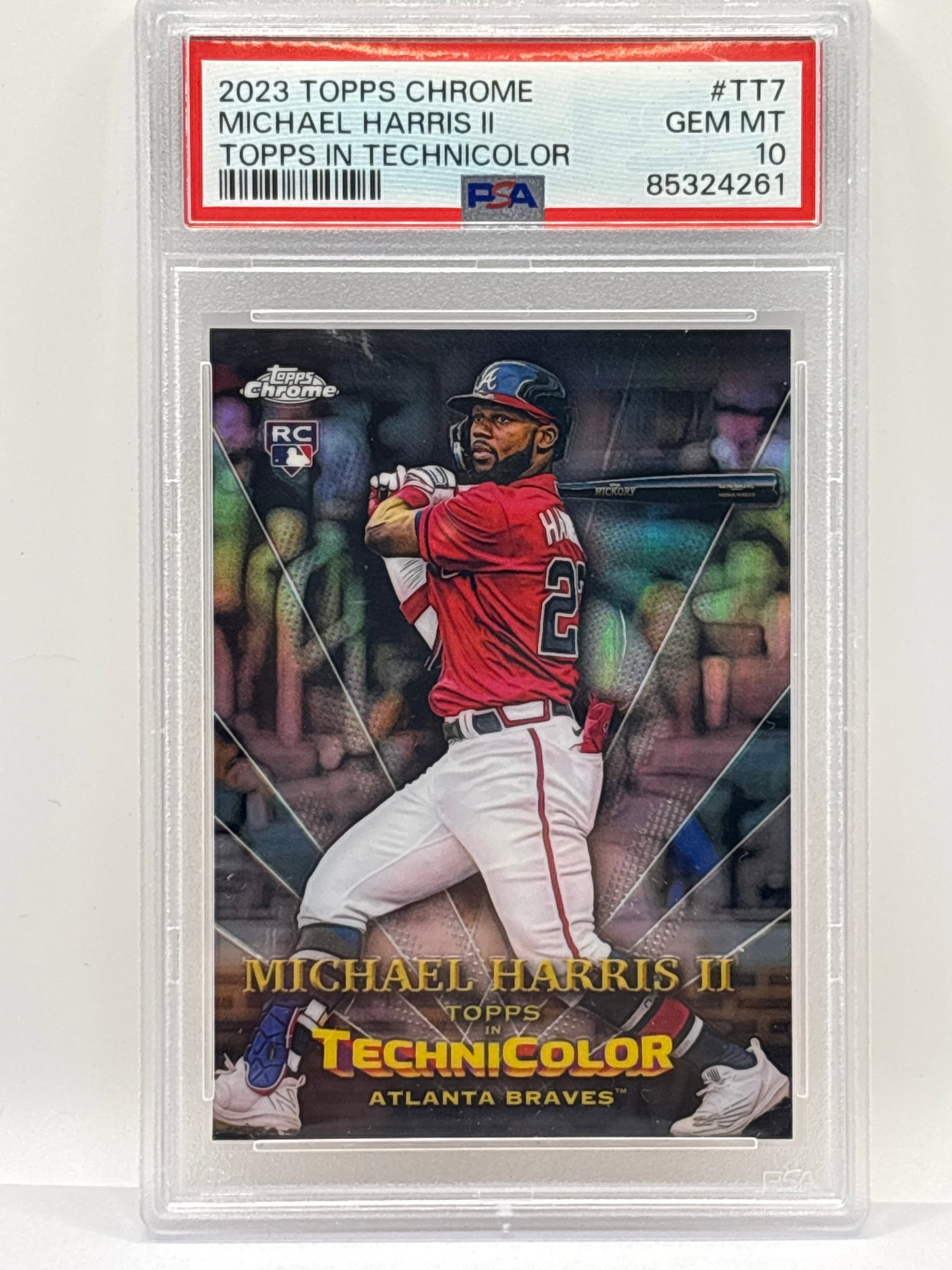 2023 TOPPS CHROME MICHAEL HARRIS II TOPPS IN TECHNICOLOR ROOKIE INSERT GRADED PSA GEM MINT 10 (1 of 4)