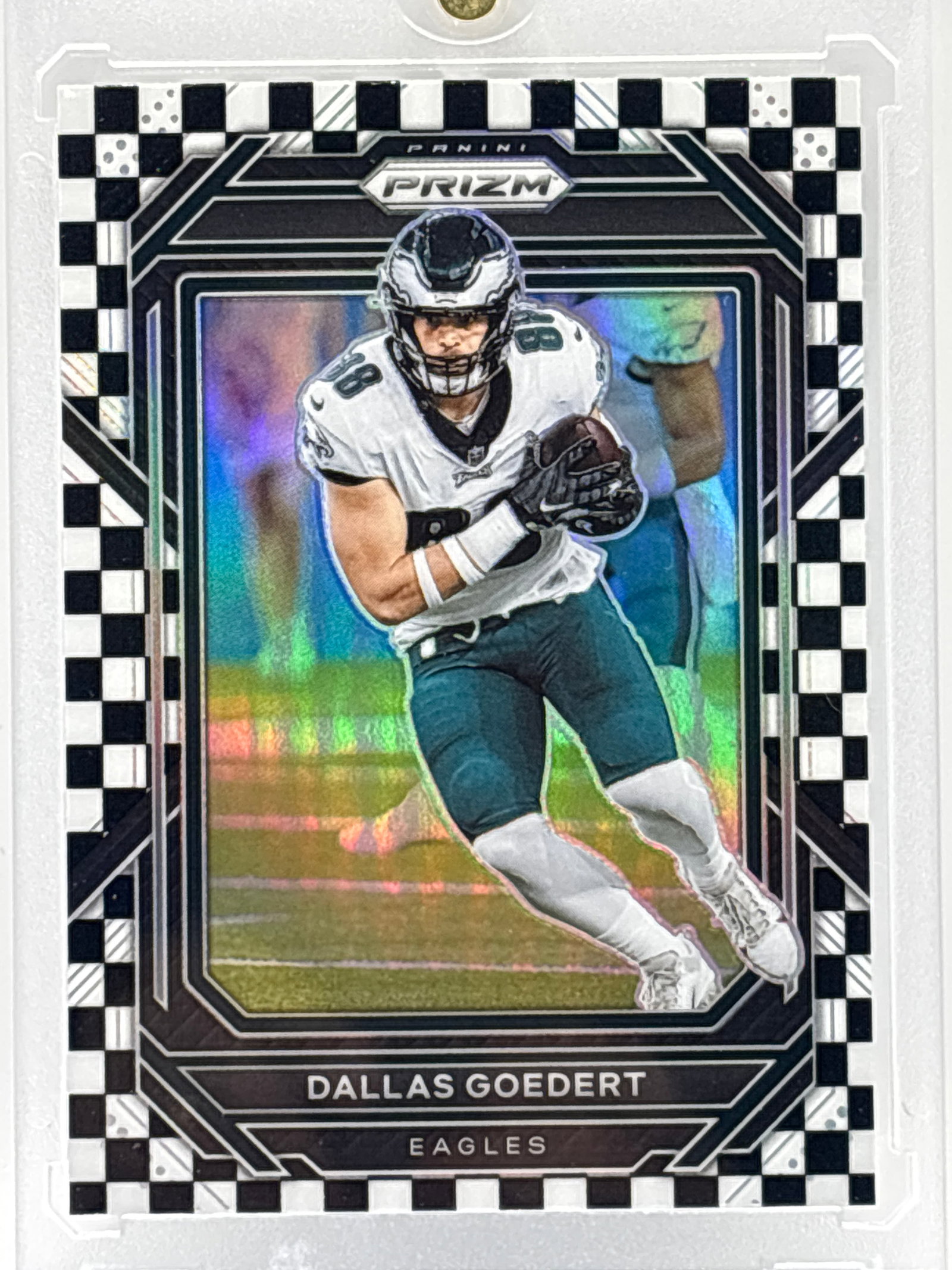 2022 PANINI PRIZM WHITE & BLACK CHECKERBOARD DALLAS GOEDERT PRIZM HOLO (1 of 3)