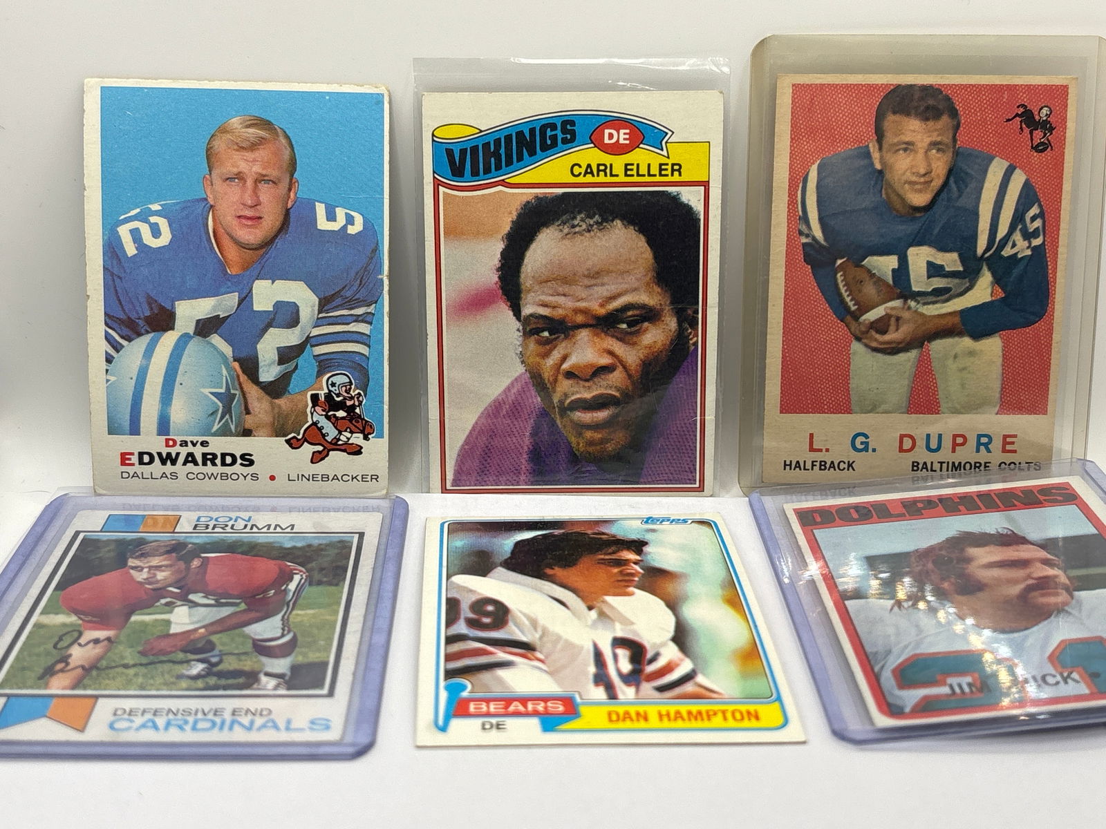 NFL STARS VINTAGE 6 CARD LOT (1 of 4)