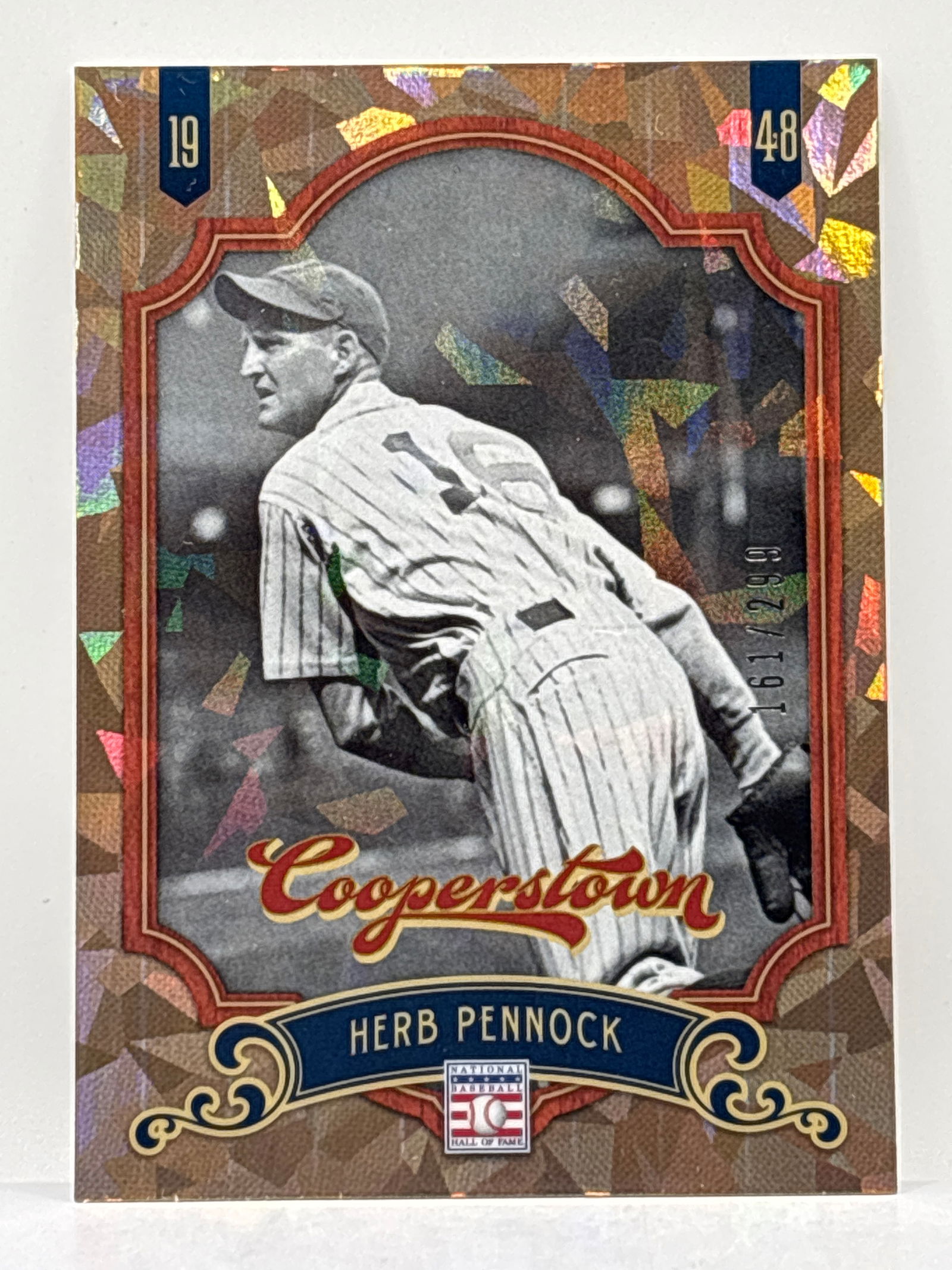 /299 2012 PANINI NATIONAL BASEBALL HERB PENNOK COOPERSTOWN BRONZE CRACKED ICE (1 of 2)