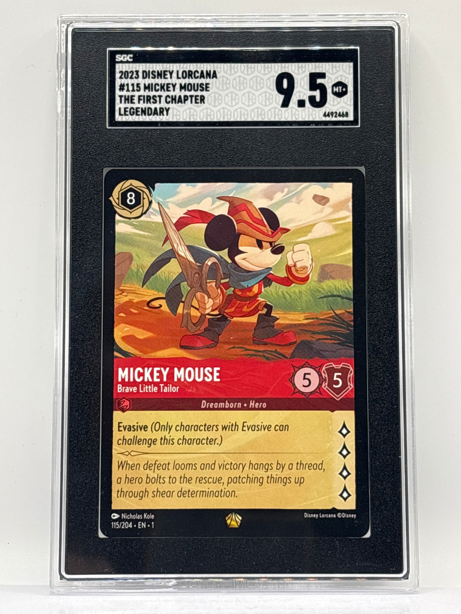 LEGENDARY 2023 DISNEY LORCANA MICKEY MOUSE THE FIRST CHAPTER GRADED SGC MINT+ 9.5: THE HOBBY BOX