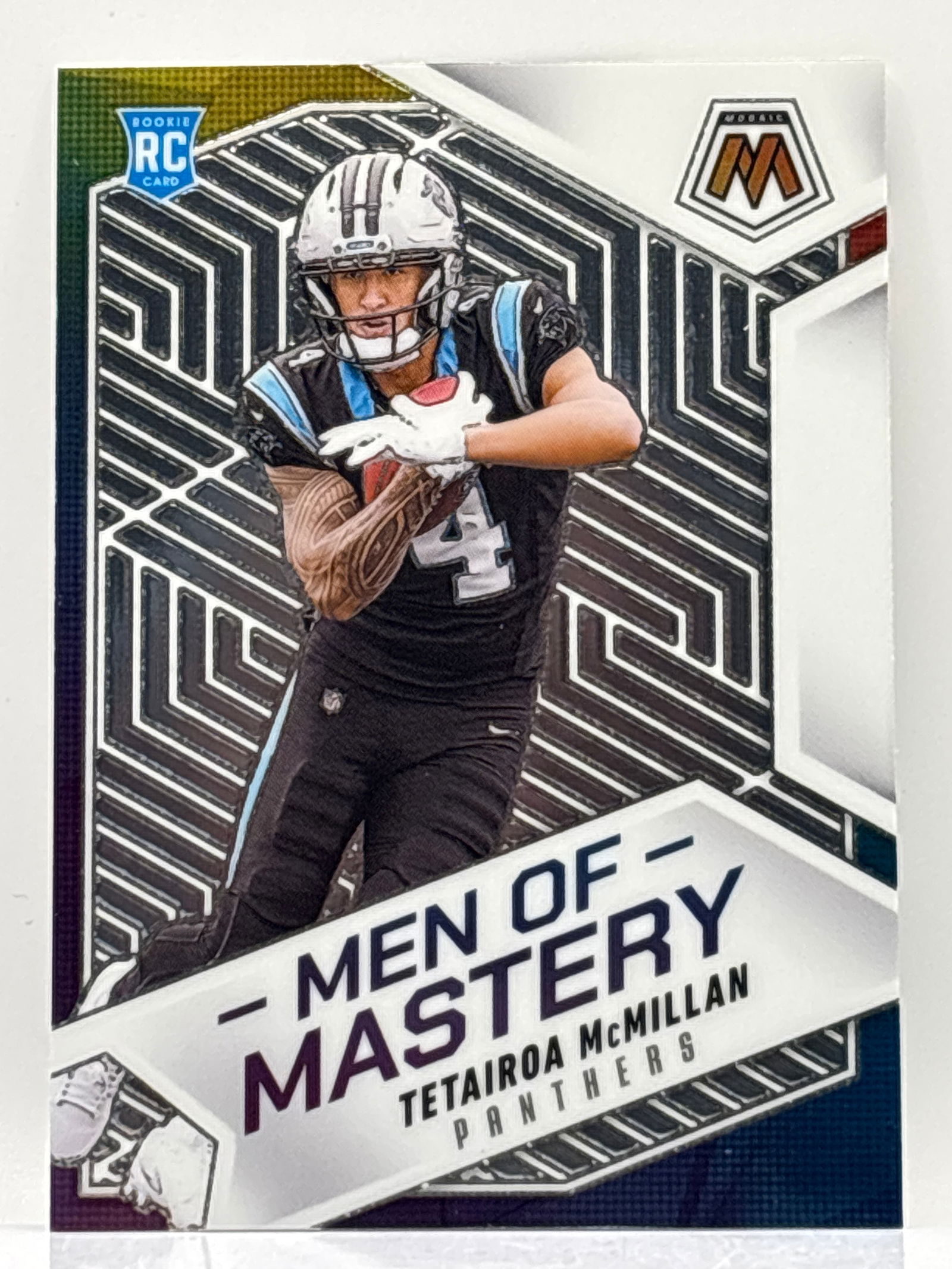 2025 PANINI MOSAIC TETAIROA MCMILLAN MEN OF MASTERY ROOKIE CARD (1 of 3)