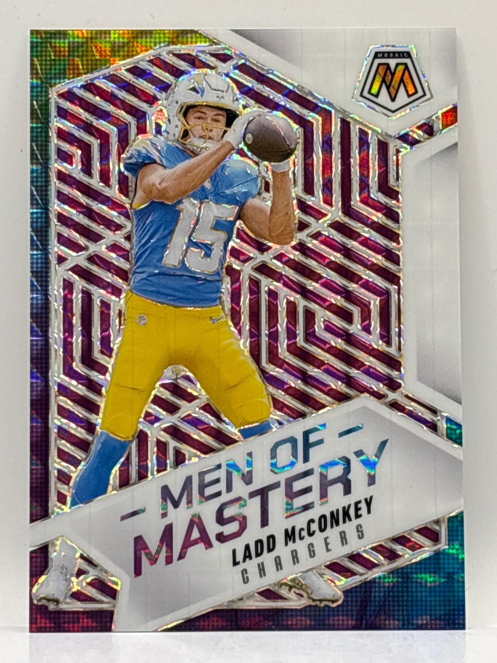 /49 2025 PANINI MOSAIC LADD MCCONKEY MEN OF MASTERY PRIZM HOLO (1 of 3)