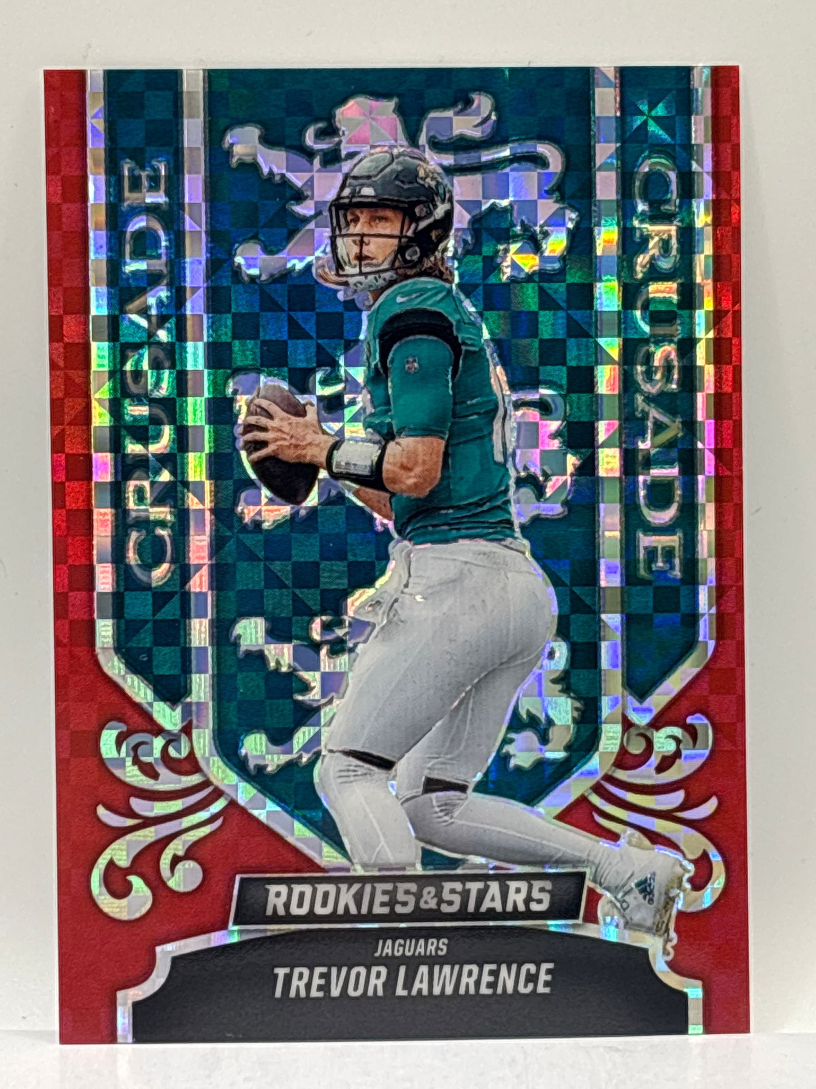 2023 PANINI ROOKIES & STARS TREVOR LAWRENCE CRUSADE PRIZM HOLO INSERT (1 of 3)