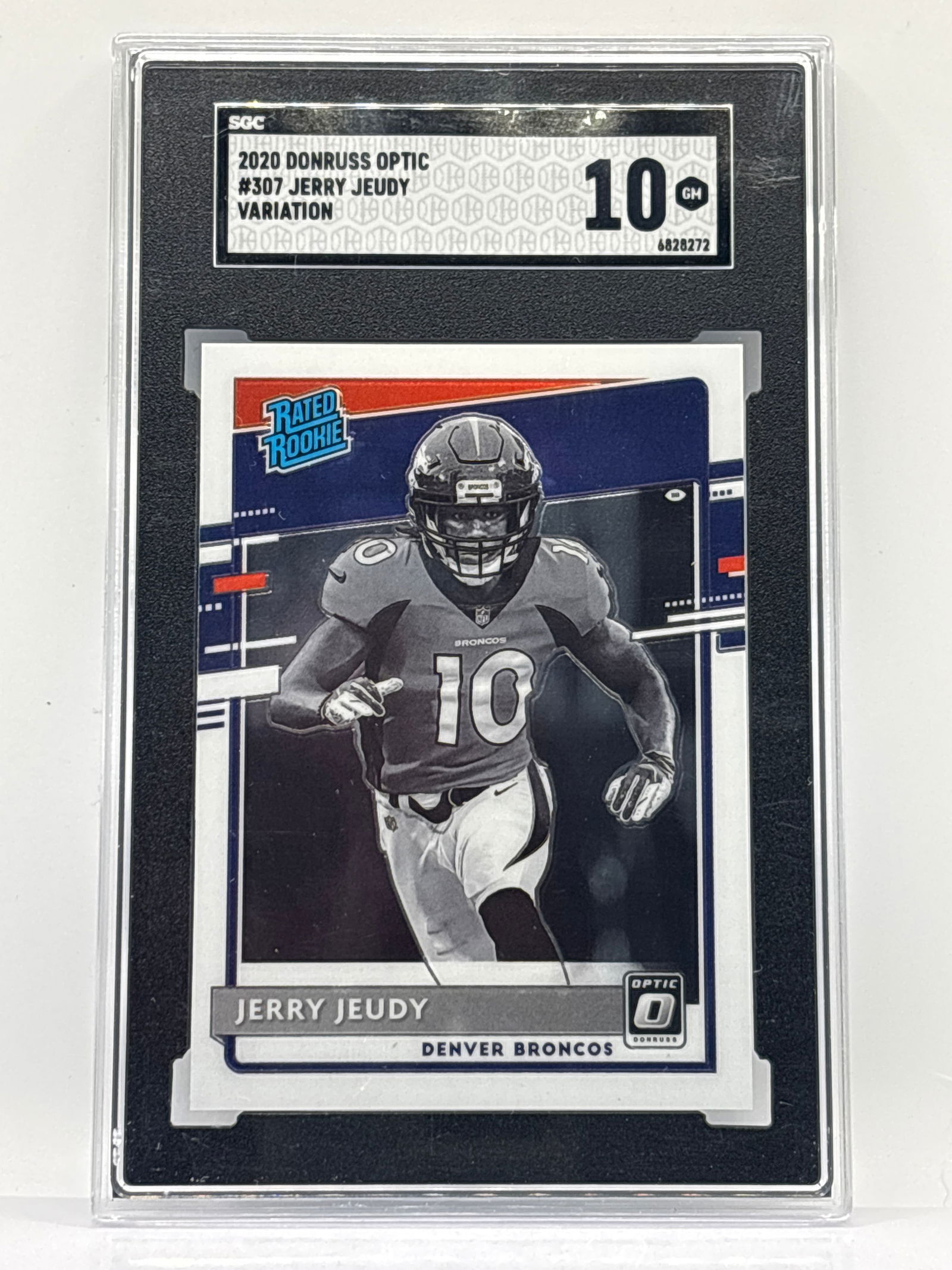 2020 PANINI DONRUSS OPTIC JERRY JEUDY VARIATION RATED ROOKIE CARD GRADED SGC GEM MINT 10 (1 of 3)