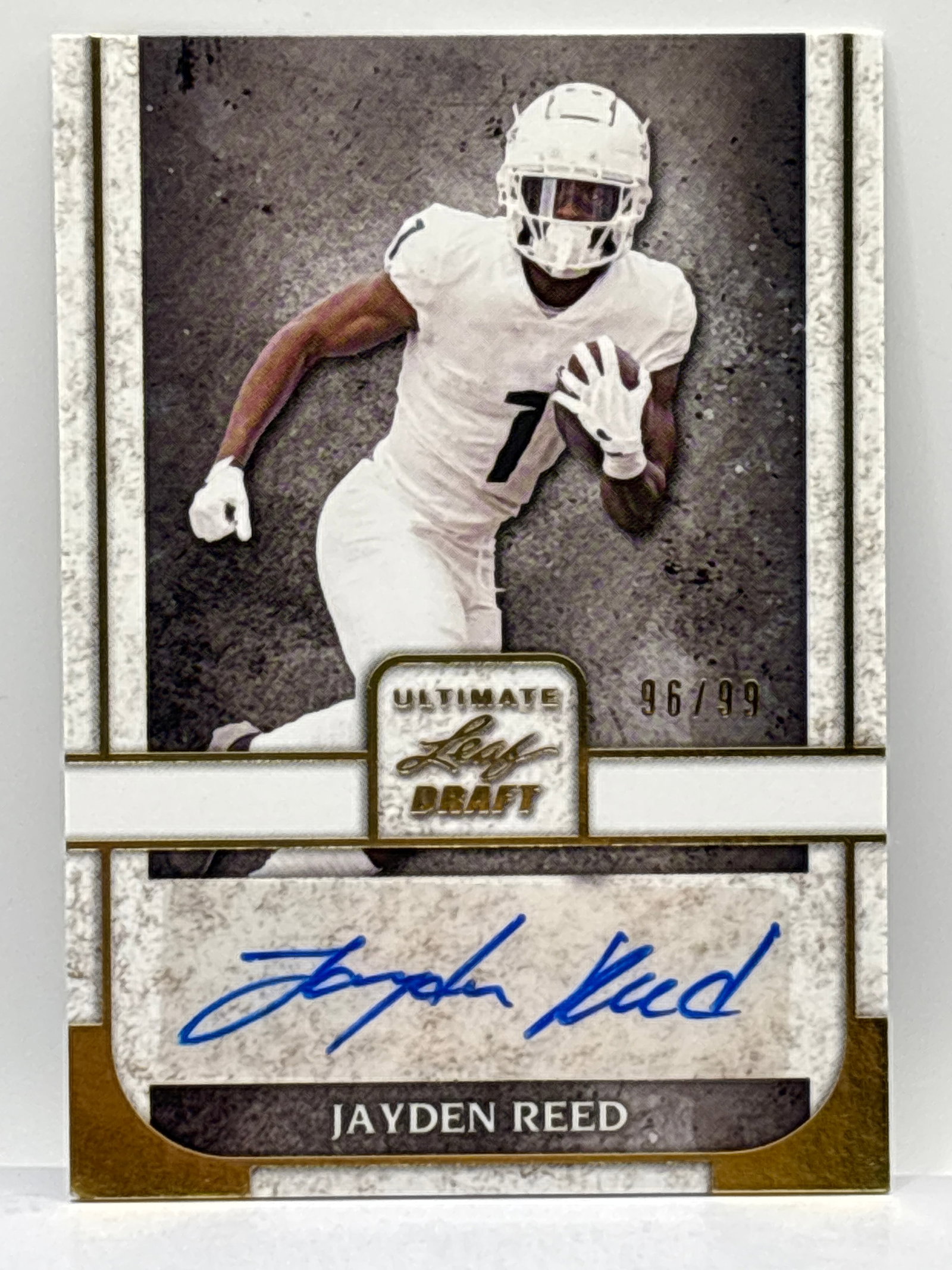 /99 2022 LEAF TRINITY DRAFT JAYDEN REED AUTOGRAPHED ROOKIE CARD (1 of 2)