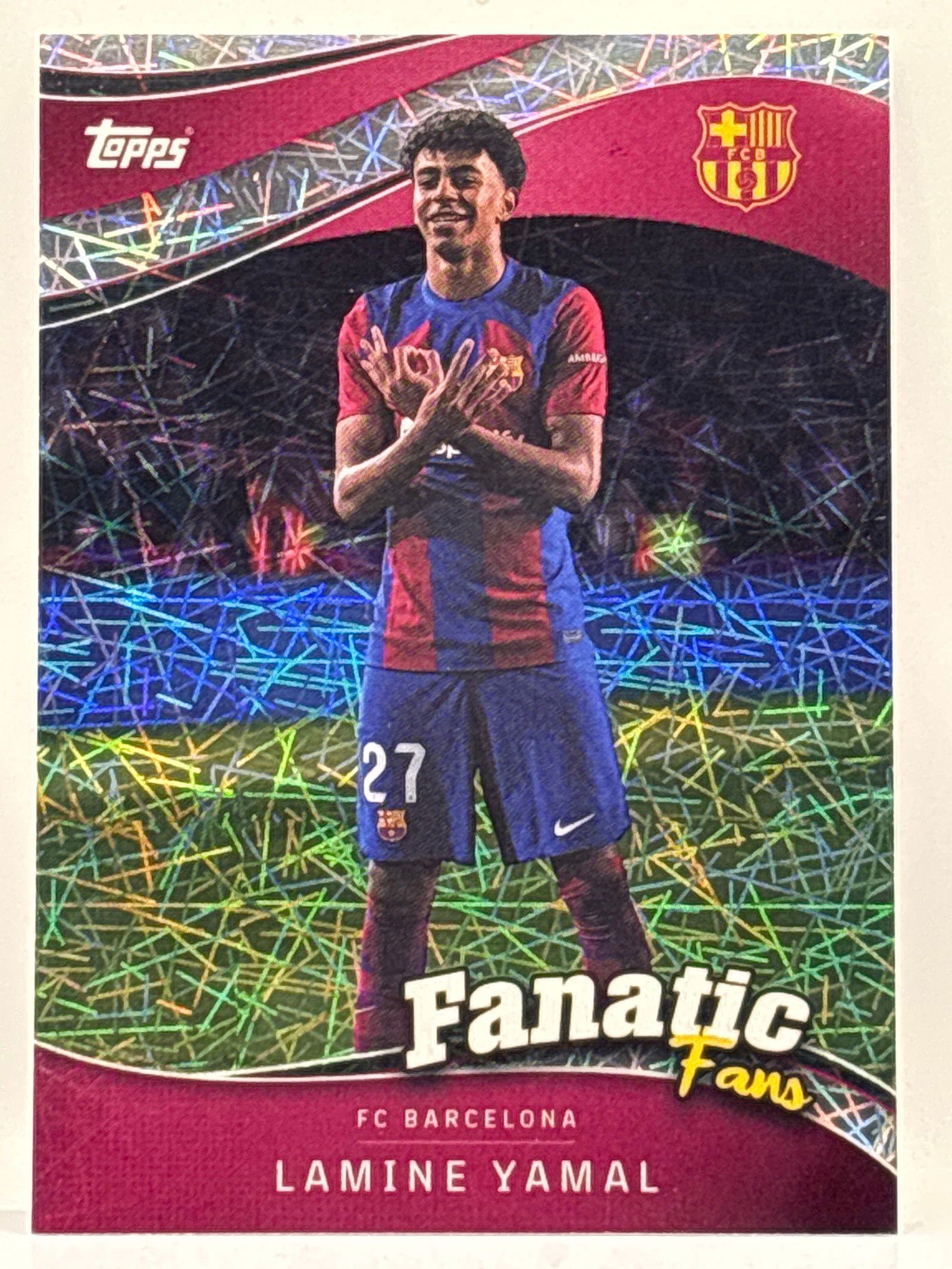 2024 TOPPS FANATIC FANS LAMINE YAMAL LAZERS INSERT: THE HOBBY BOX