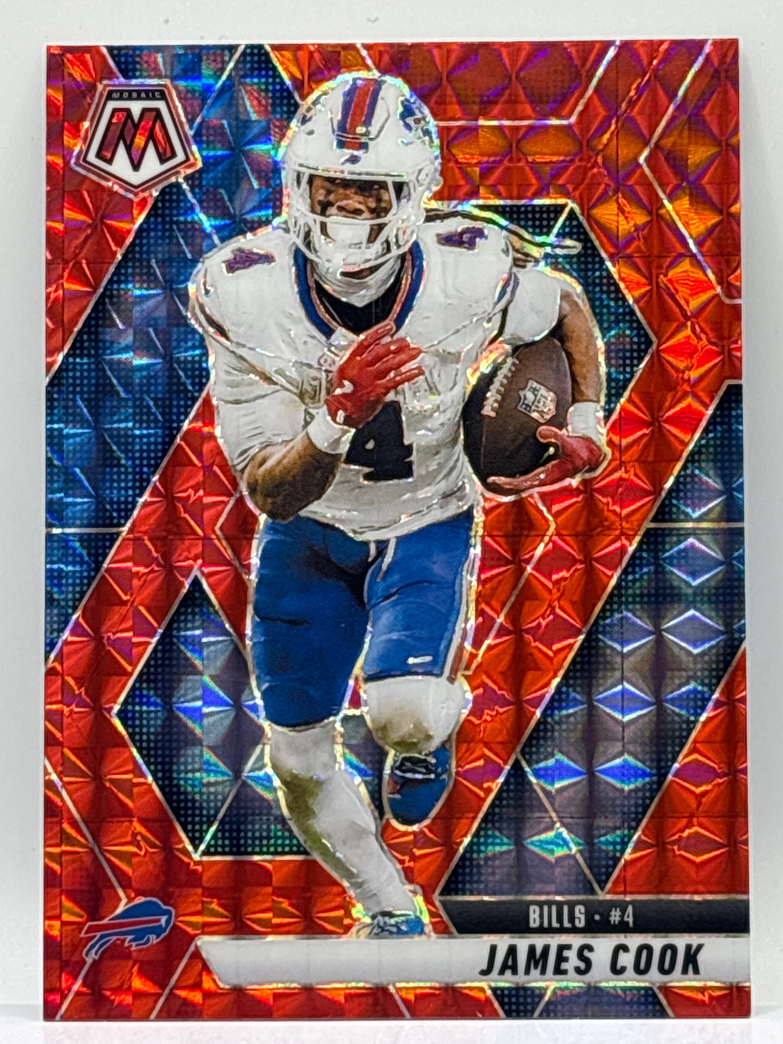 2025 PANINI MOSAIC JAMES COOK RED PRIZM HOLO SP: THE HOBBY BOX