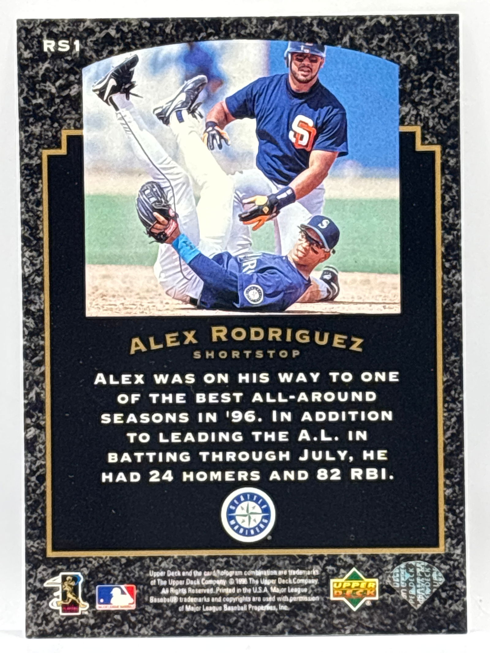 1996 UPPER DECK ALEX RODRIGUEZ ROCK SOLID FOUNDATION INSERT - 3