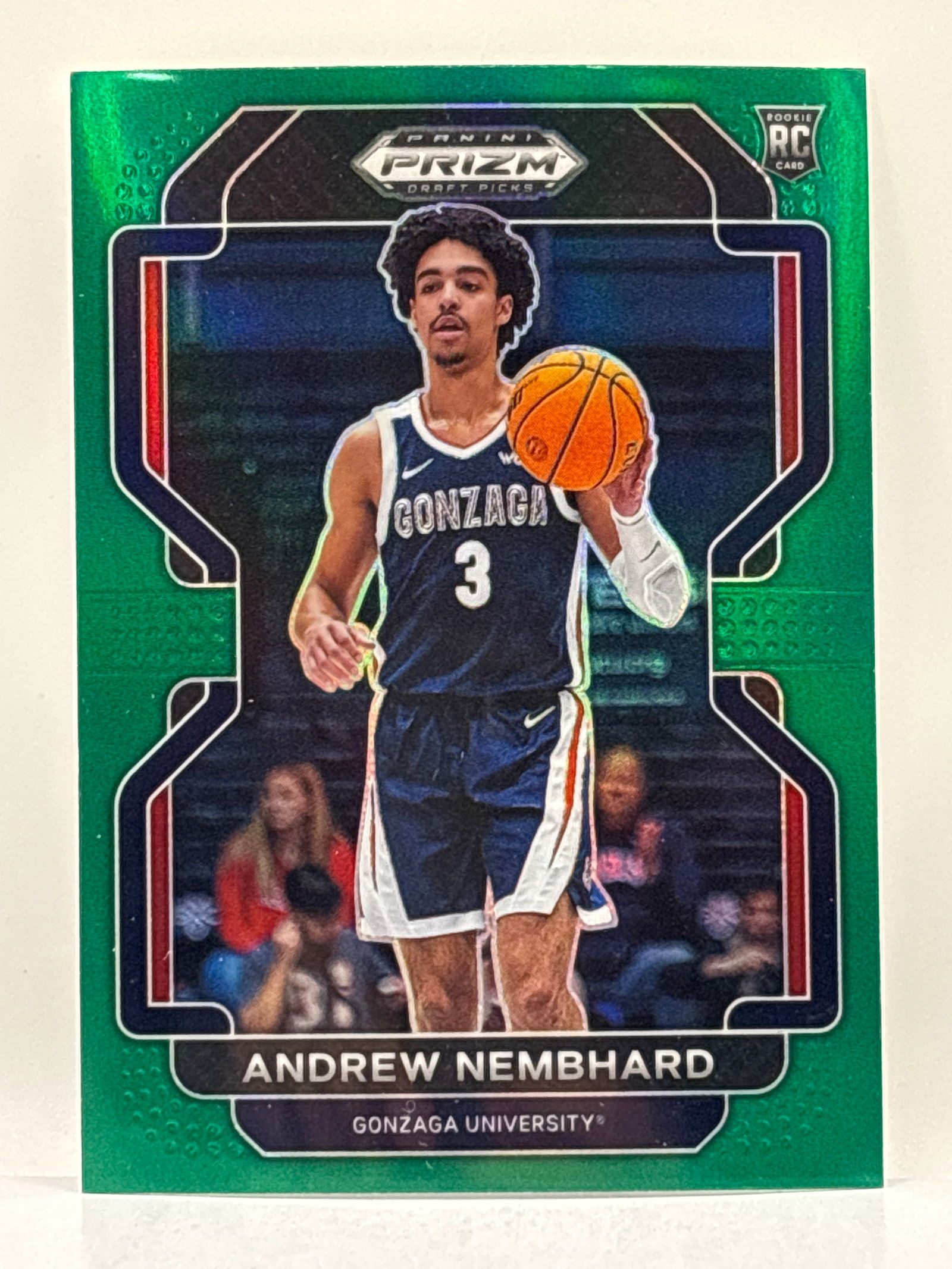 2022 PANINI PRIZM DRAFT PICKS ANDREW NEMBHARD GREEN PRIZM HOLO ROOKIE CARD: THE HOBBY BOX