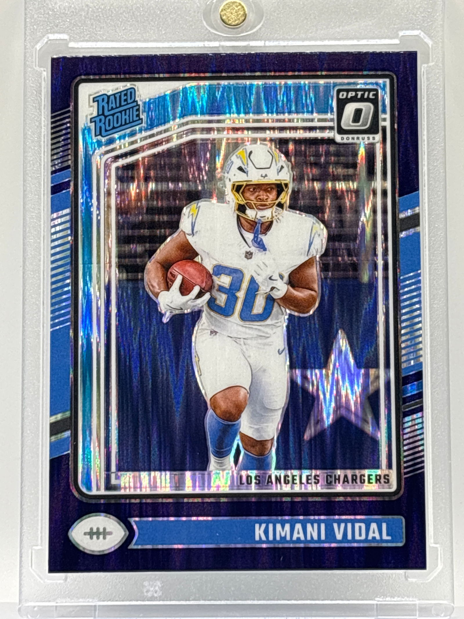 2024 PANINI DONRUSS OPTIC KIMANI VIDAL PURPLE SHOCK PRIZM HOLO RATED ROOKIE CARD: THE HOBBY BOX