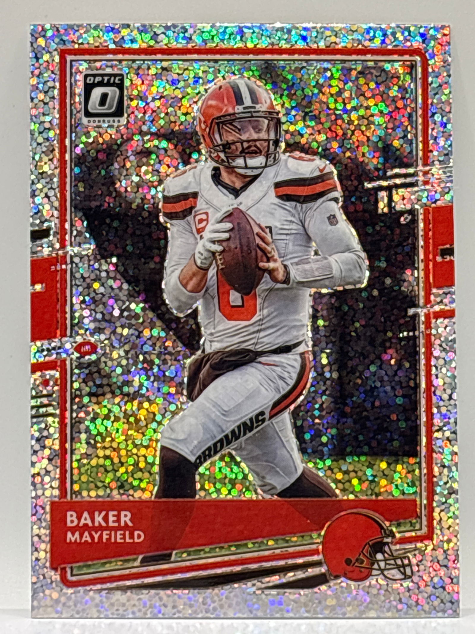 2020 PANINI DONRUSS OPTIC BAKER MAYFIELD SPARKLE PRIZM HOLO SP (1 of 2)