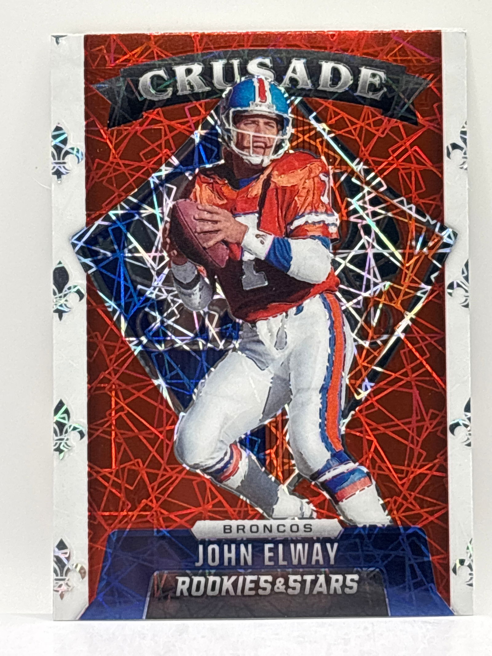 2021 PANINI ROOKIES & STARS JOHN ELWAY CRUSADES LAZERS PRIZM HOLO INSERT (1 of 2)