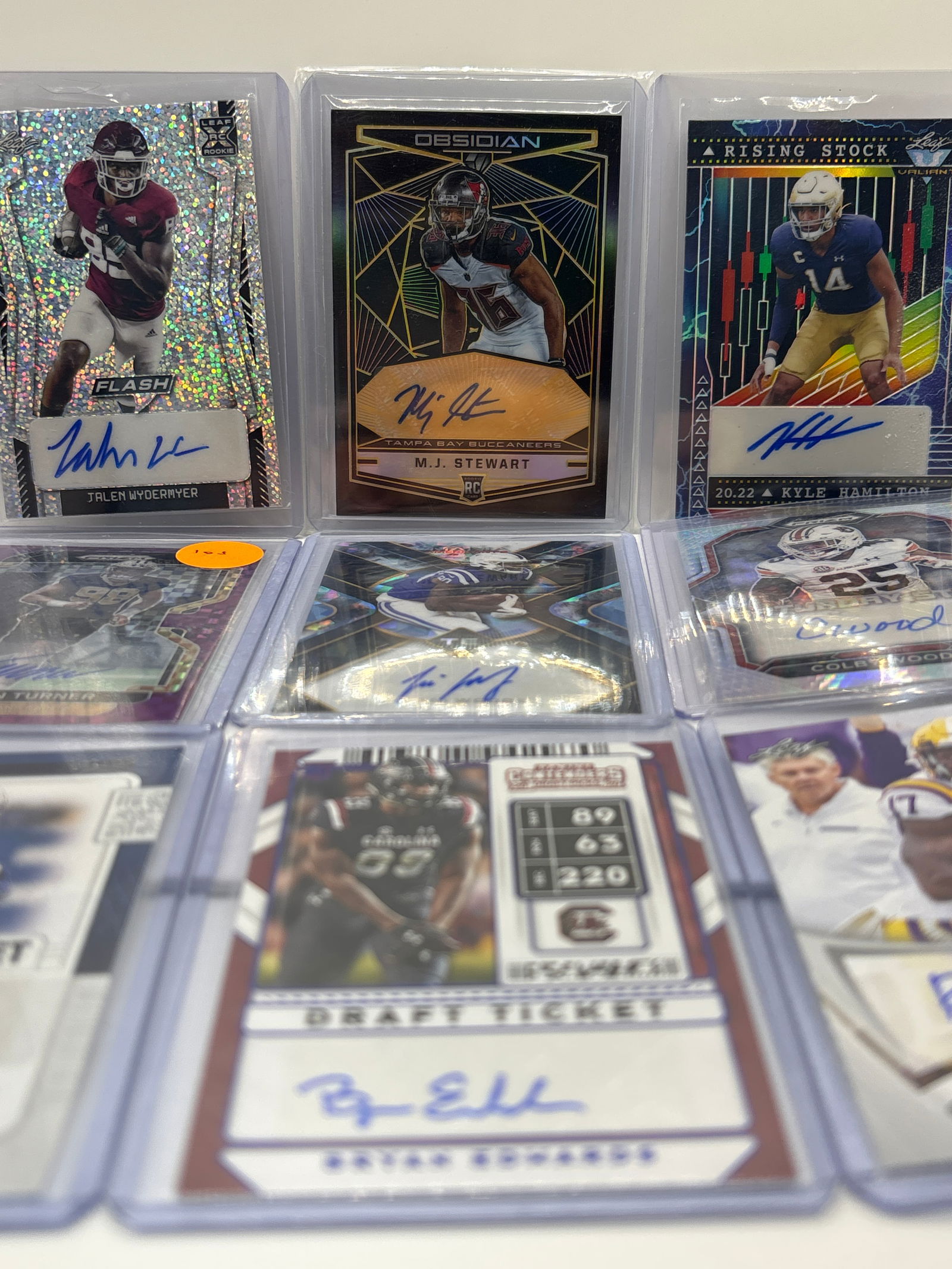 9 CARD NFL FOOTBALL #’ED AUTOGRAPHED ROOKIE CARD LOT (1 of 6)