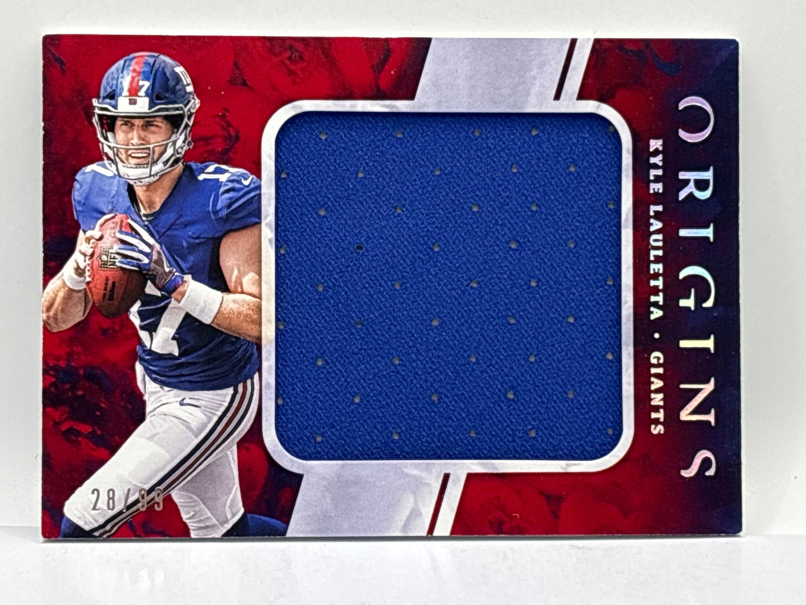 /99 2018 PANINI ORIGINS KYLE LAULETTA PLAYER-WORN PATCH CARD: THE HOBBY BOX