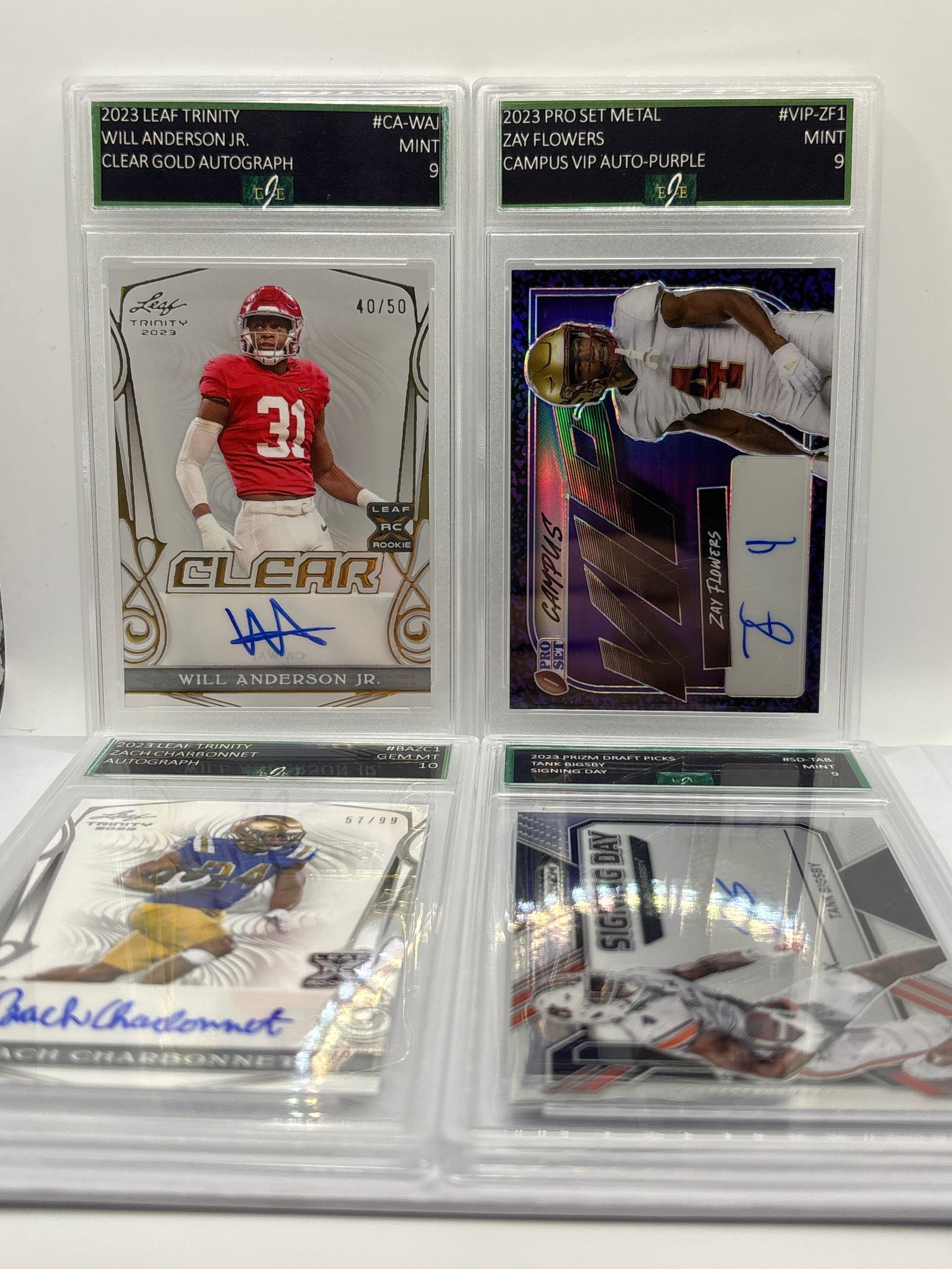 NFL SUPERSTAR ROOKIE AUTO GRAPHED NUMBERED 4 CARD SLAB LOT (1 of 5)
