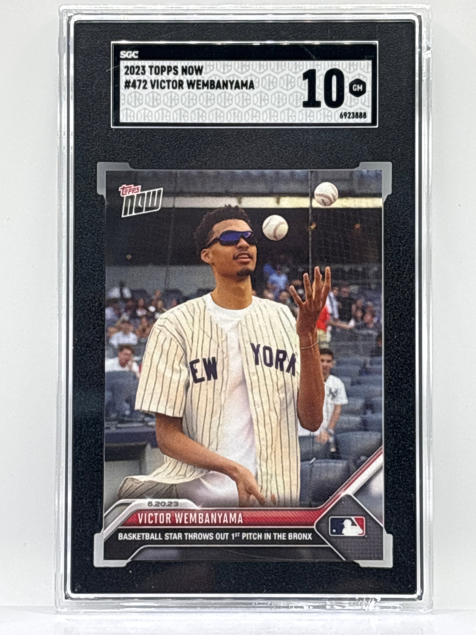 2023 TOPPS NOW VICTOR WEMBANYAMA FIRST PITCH ROOKIE CARD HRADED SGC GEM MINT 10: THE HOBBY BOX