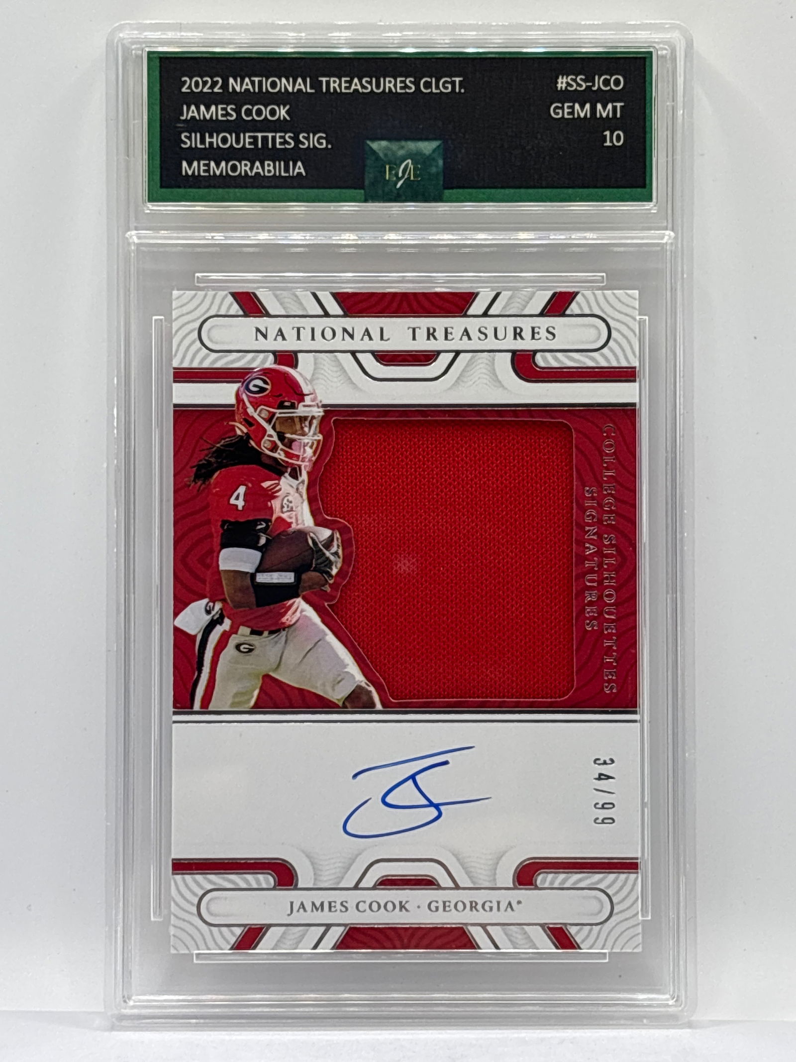 /99 2022 PANINI NATIONAL TREASURES COLLEGIATE JAMES COOK RPA AUTOGRAPHED ROOKIE PATCH GEM MINT 10 (1 of 3)