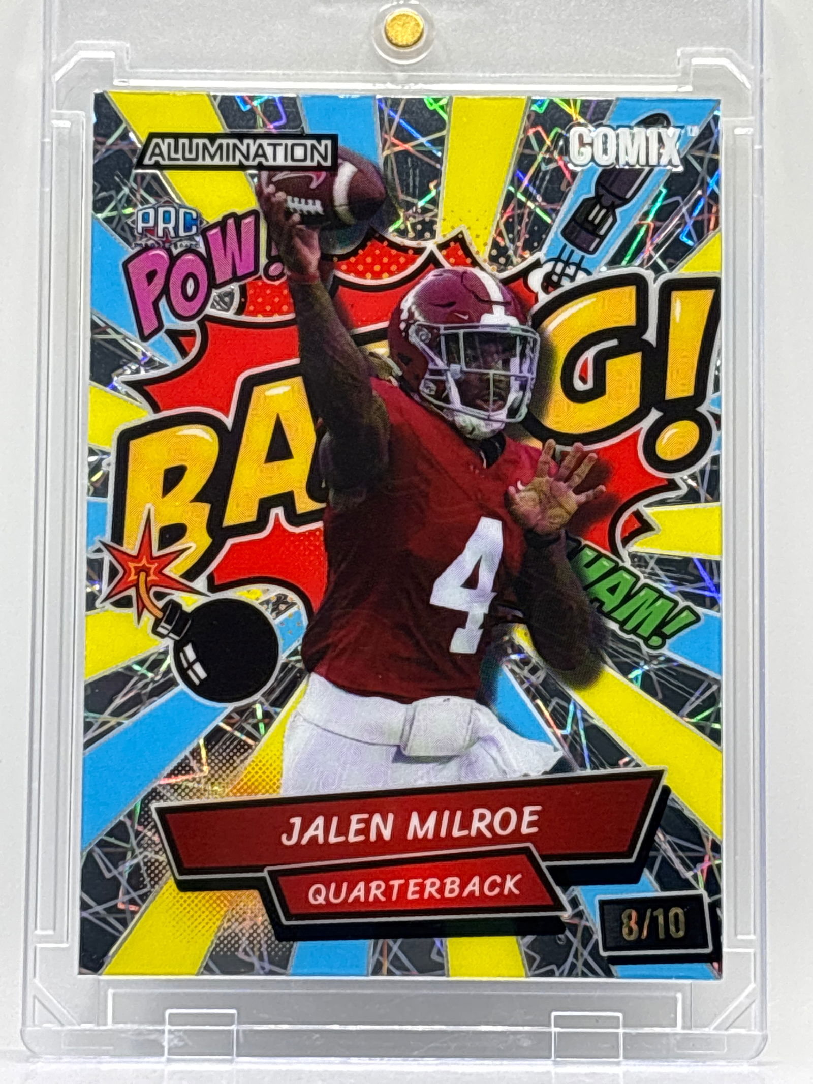 /10 2024 WC ALUMINATION COMIX JALEN MILROE SILVER VELOCITY ROOKIE CARD: THE HOBBY BOX