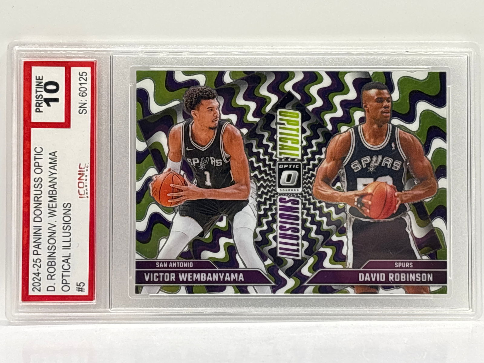 2024-25 PANINI DONRUSS OPTIC VICTOR WEMBANYAMA & DAVID ROBINSON OPTICAL ILLUSIONS GRADED PRISTINE 10 (1 of 4)