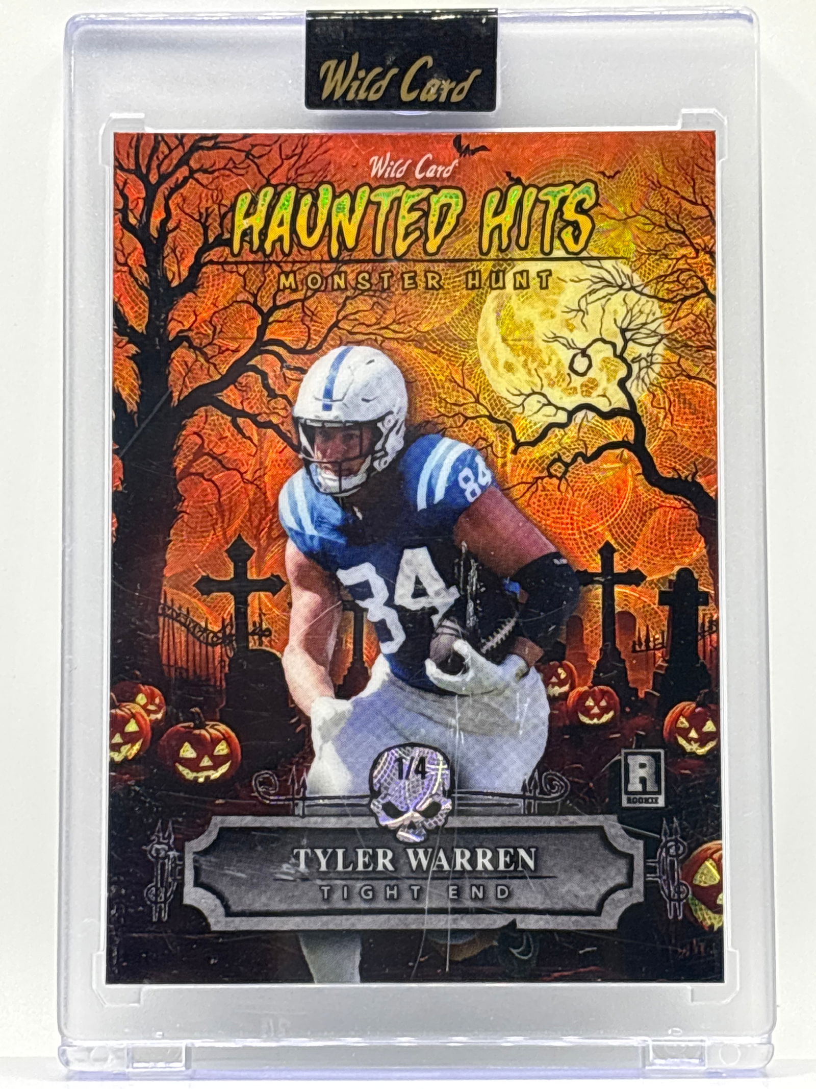/4 2025 WC HAUNTED HITS TYLER WARREN MONSTER HITS ORANGE SCOPE ROOKIE CARD: THE HOBBY BOX