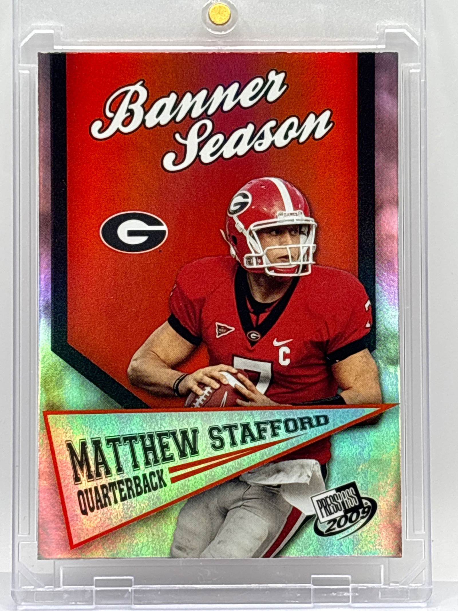 2009 PRESS PASS MATTHEW STAFFORD BANNER SEASON ROOKIE INSERT (1 of 3)