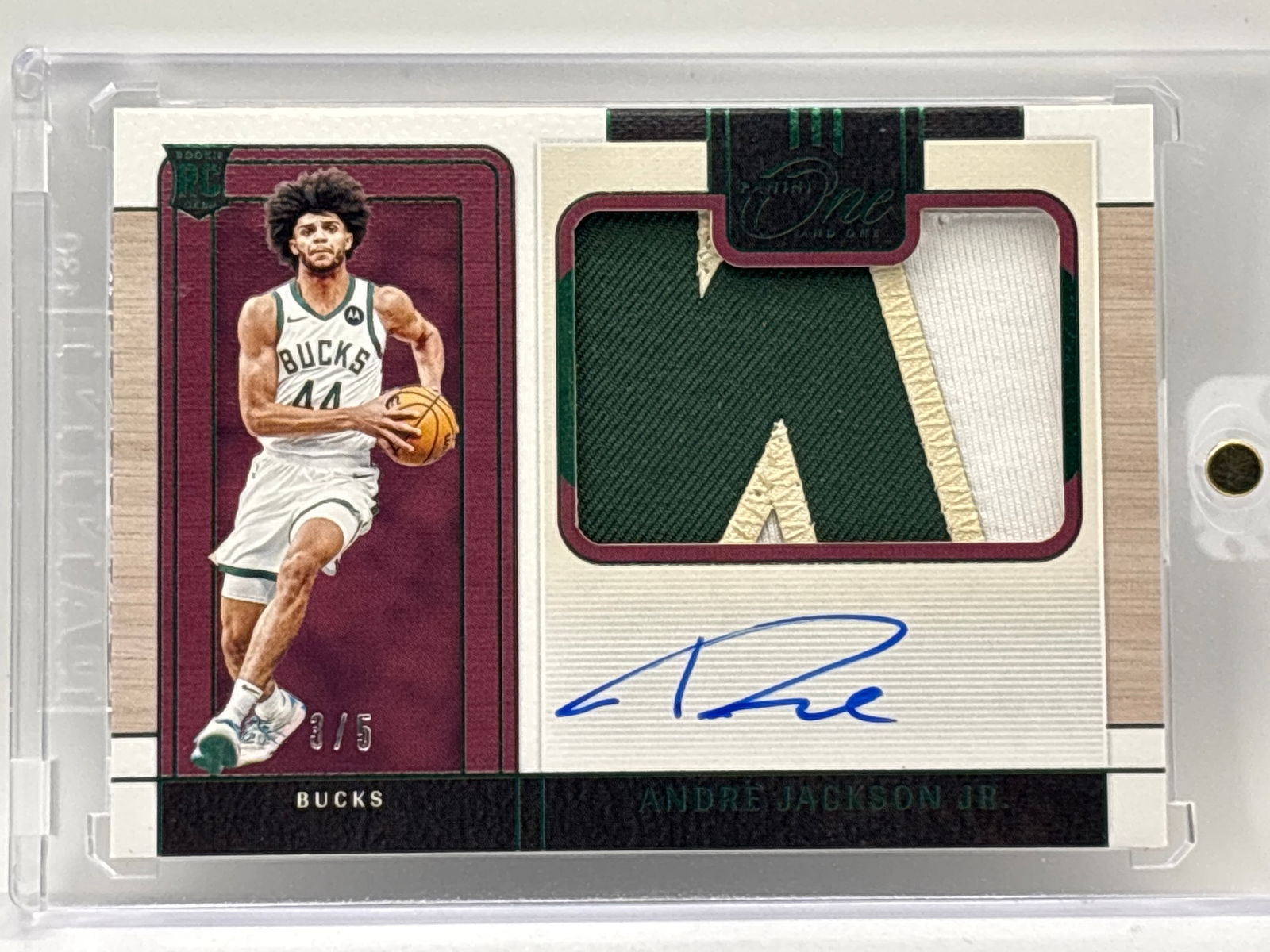 /5 2023 PANINI ONE AND ONE ANDRE JACKSON PRECISION ROOKIE JERSEY AUTOGRAPHED ROOKIE CARD (1 of 5)